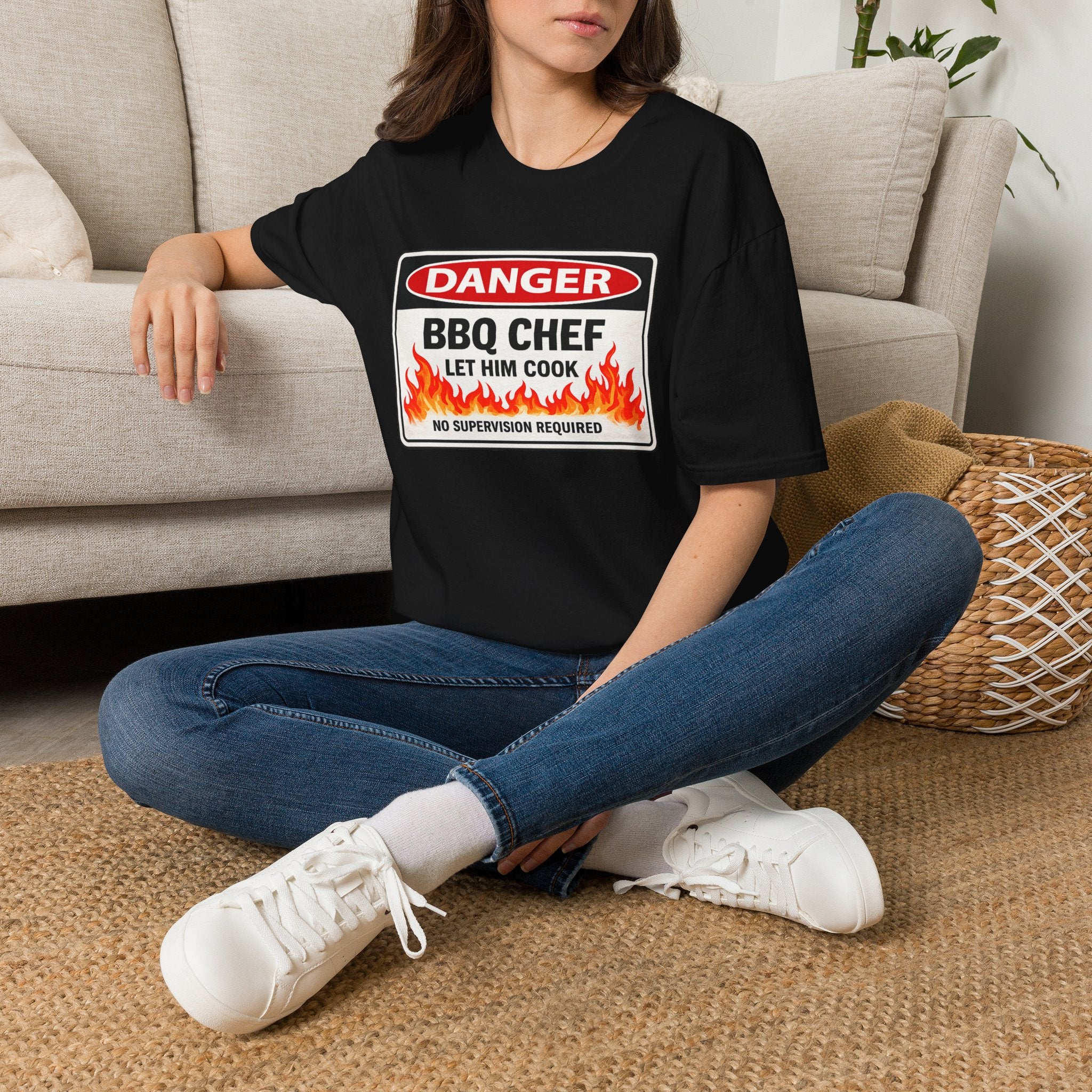 Danger BBQ Chef Let Him Cook T Shirt
