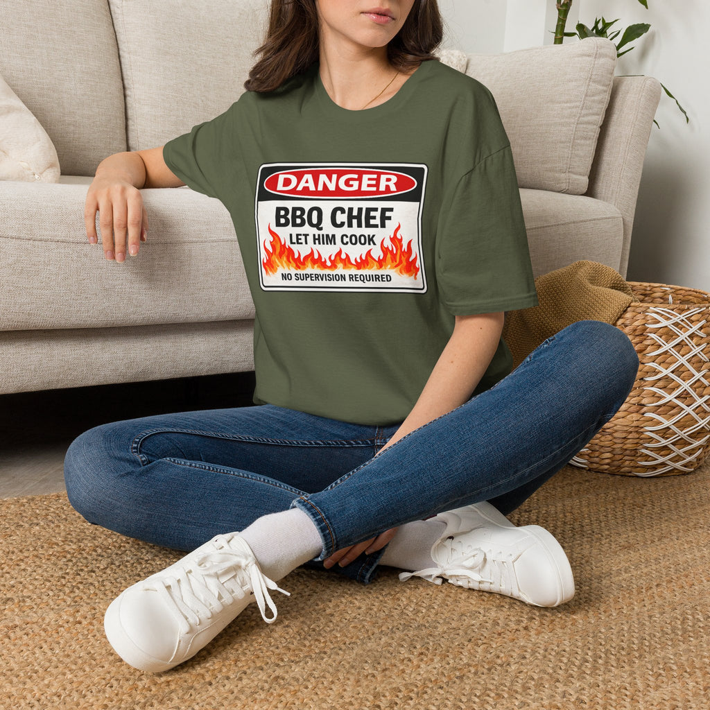 Danger BBQ Chef Let Him Cook T Shirt