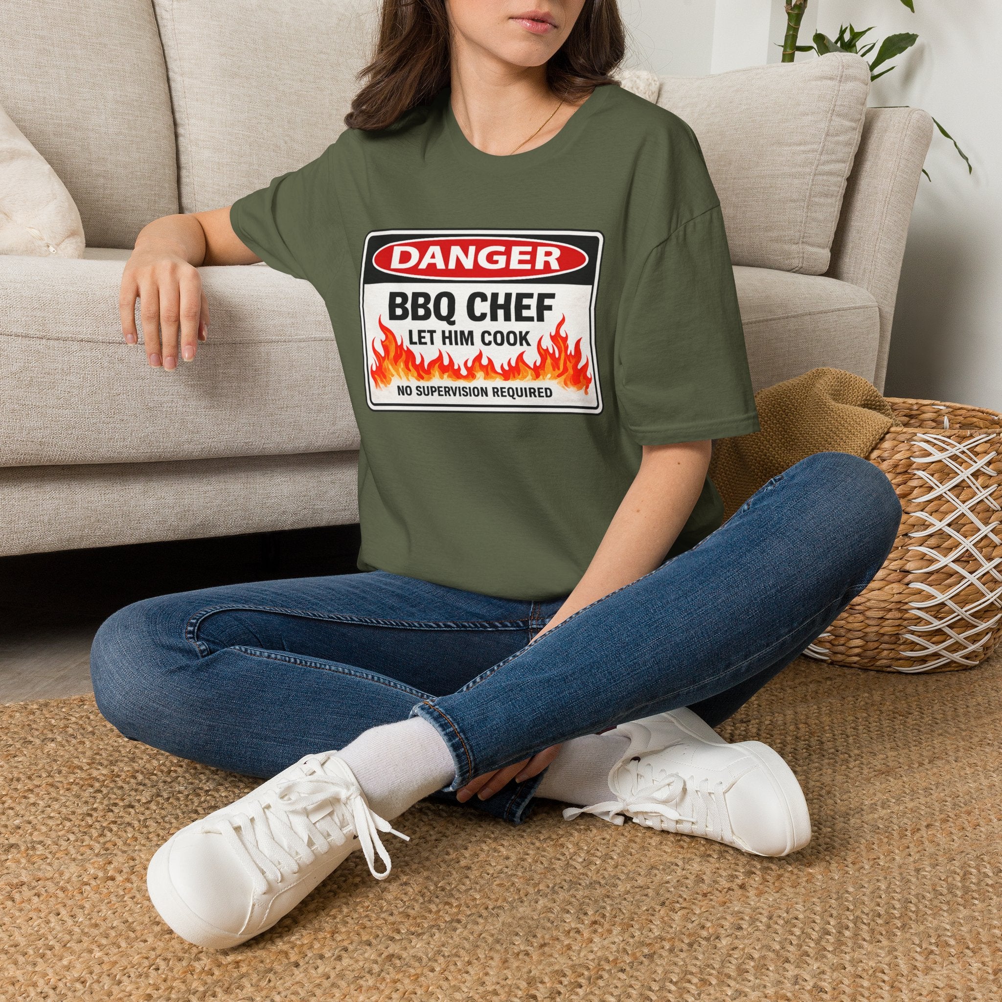 Danger BBQ Chef Let Him Cook T Shirt