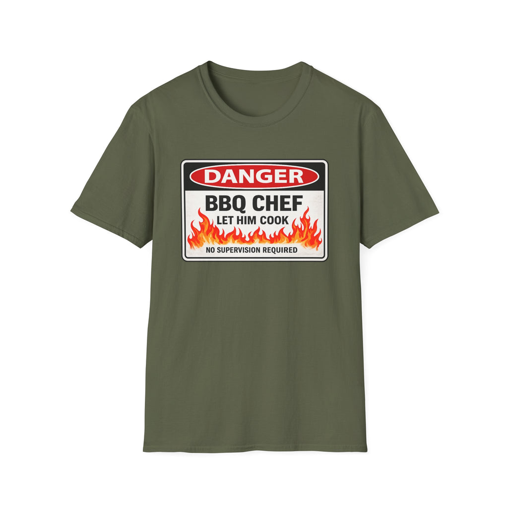 Danger BBQ Chef Let Him Cook T Shirt