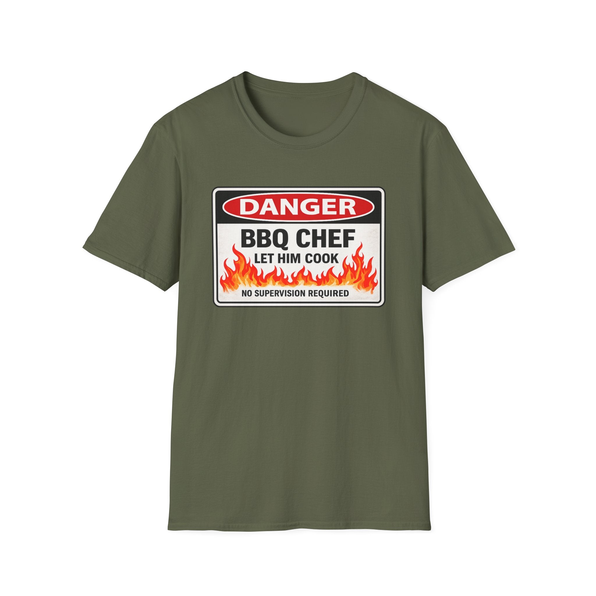 Danger BBQ Chef Let Him Cook T Shirt