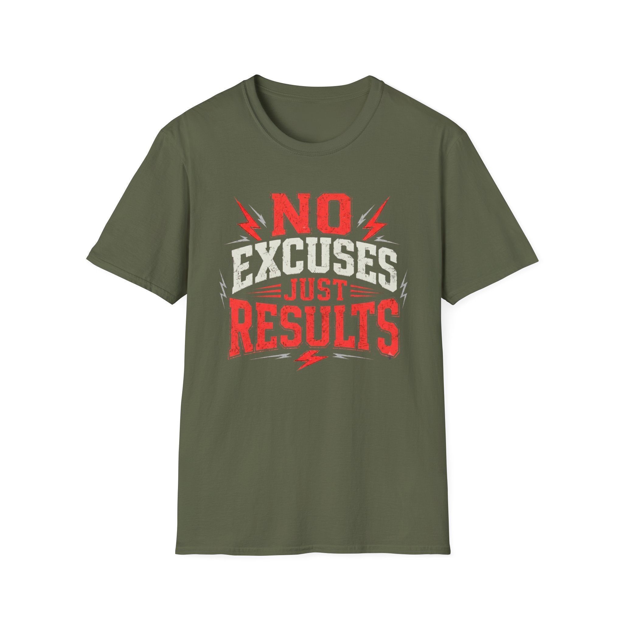 No Excuses Just Results Red T-Shirt
