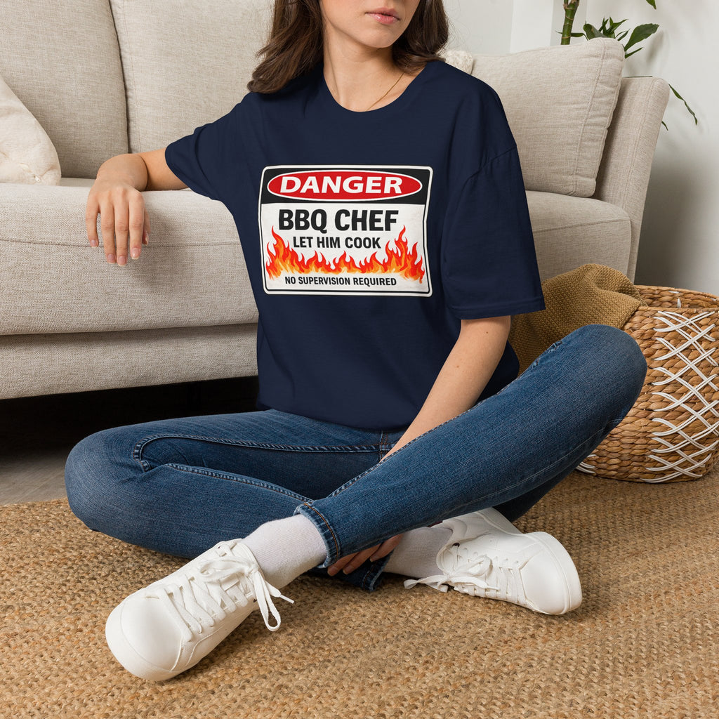 Danger BBQ Chef Let Him Cook T Shirt