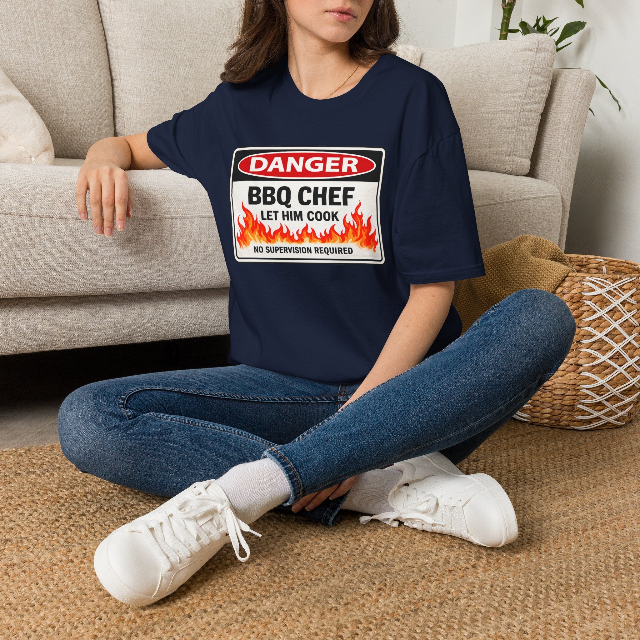 Danger BBQ Chef Let Him Cook T Shirt