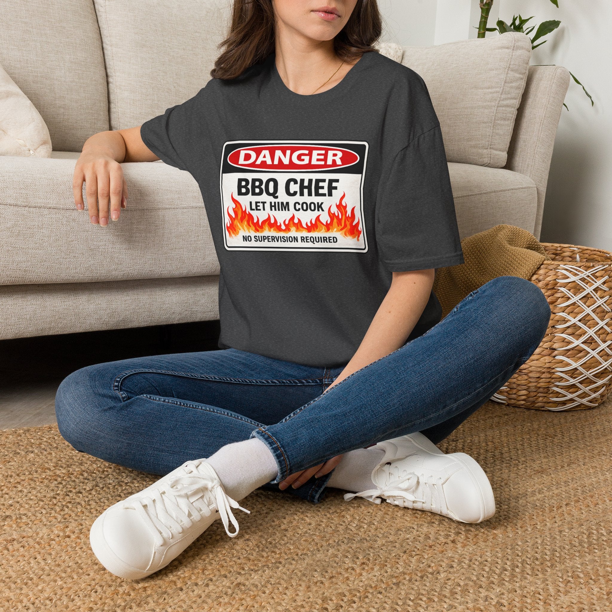 Danger BBQ Chef Let Him Cook T Shirt