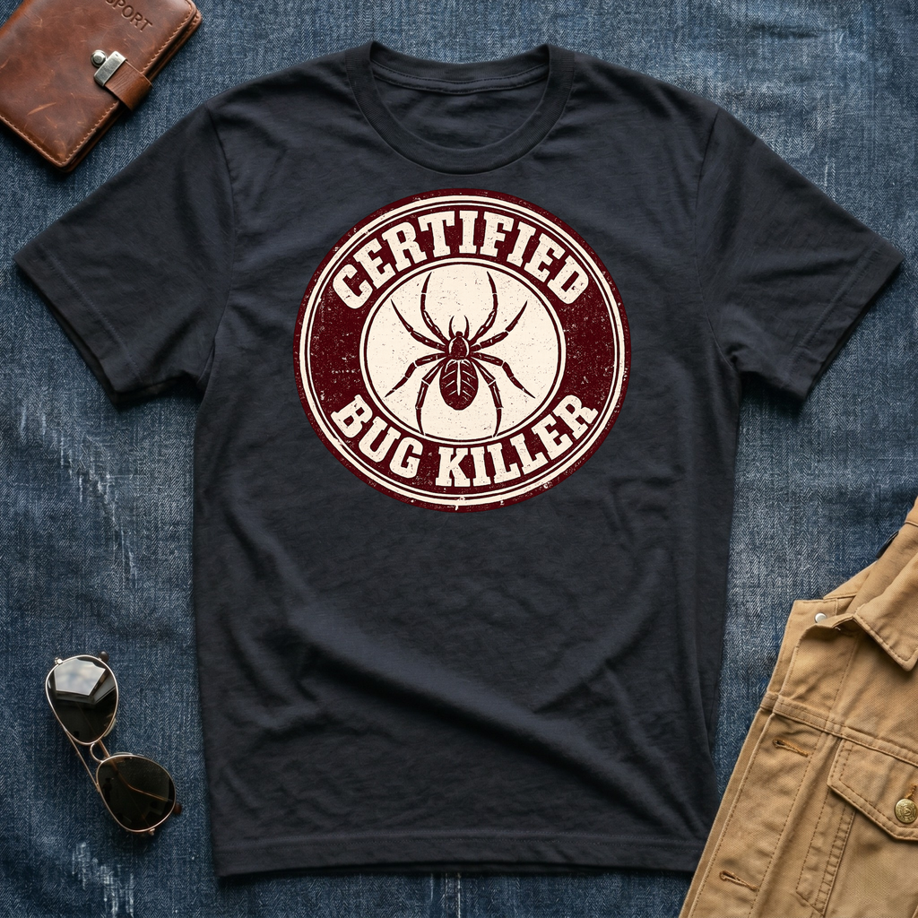 Certified Bug Killer Spider T‑Shirt
