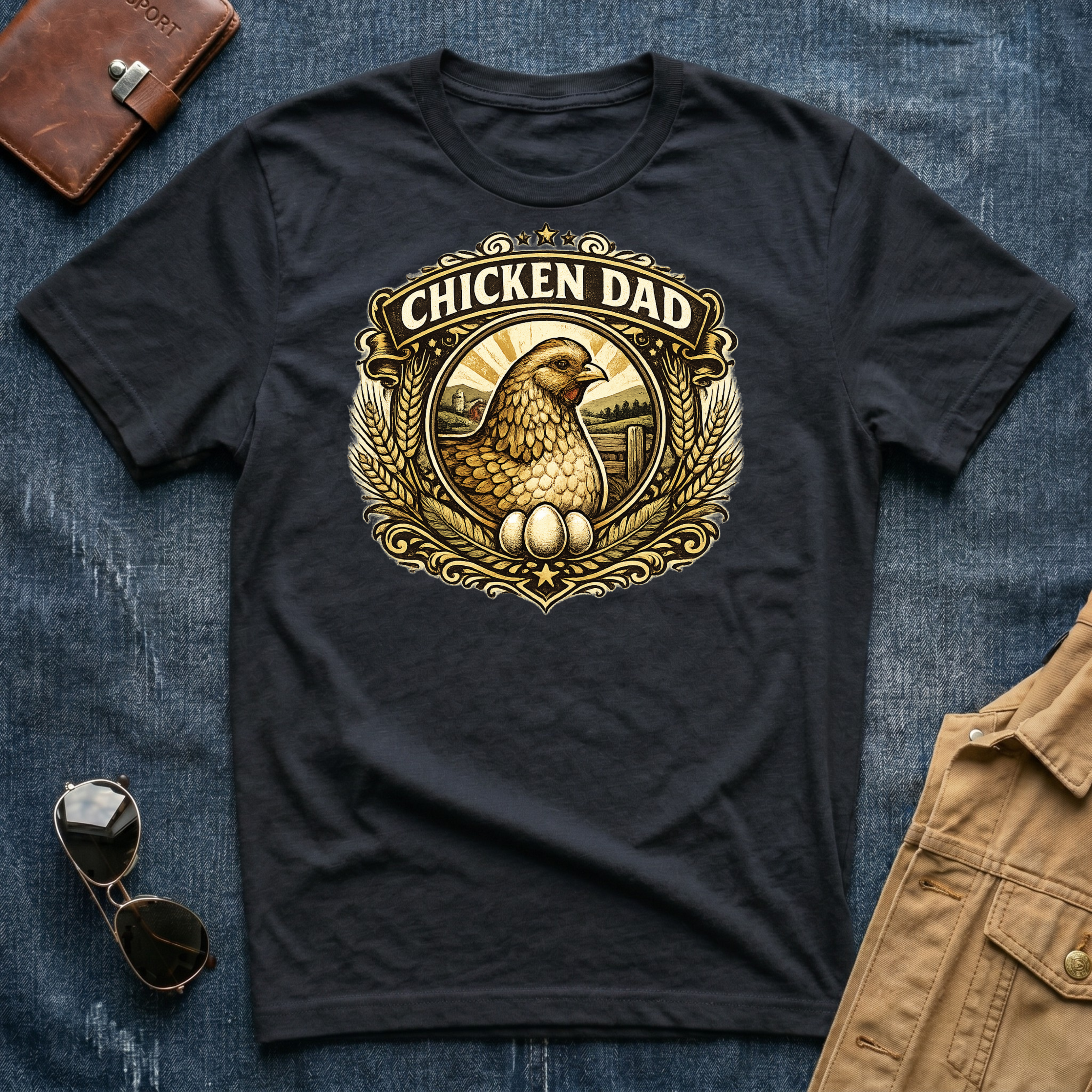 Chicken Dad Brown T-Shirt
