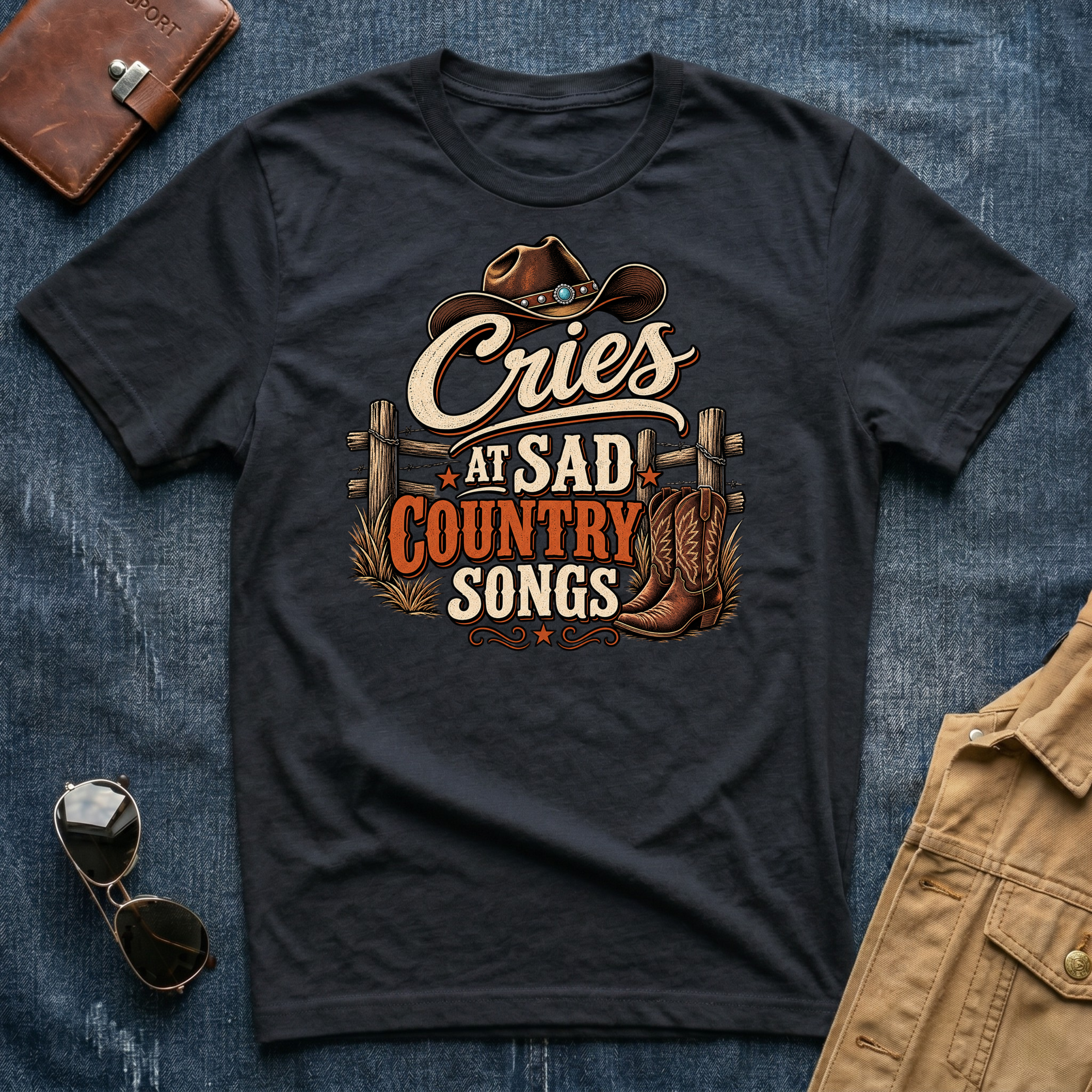 Cries at Sad Country Songs T Shirt