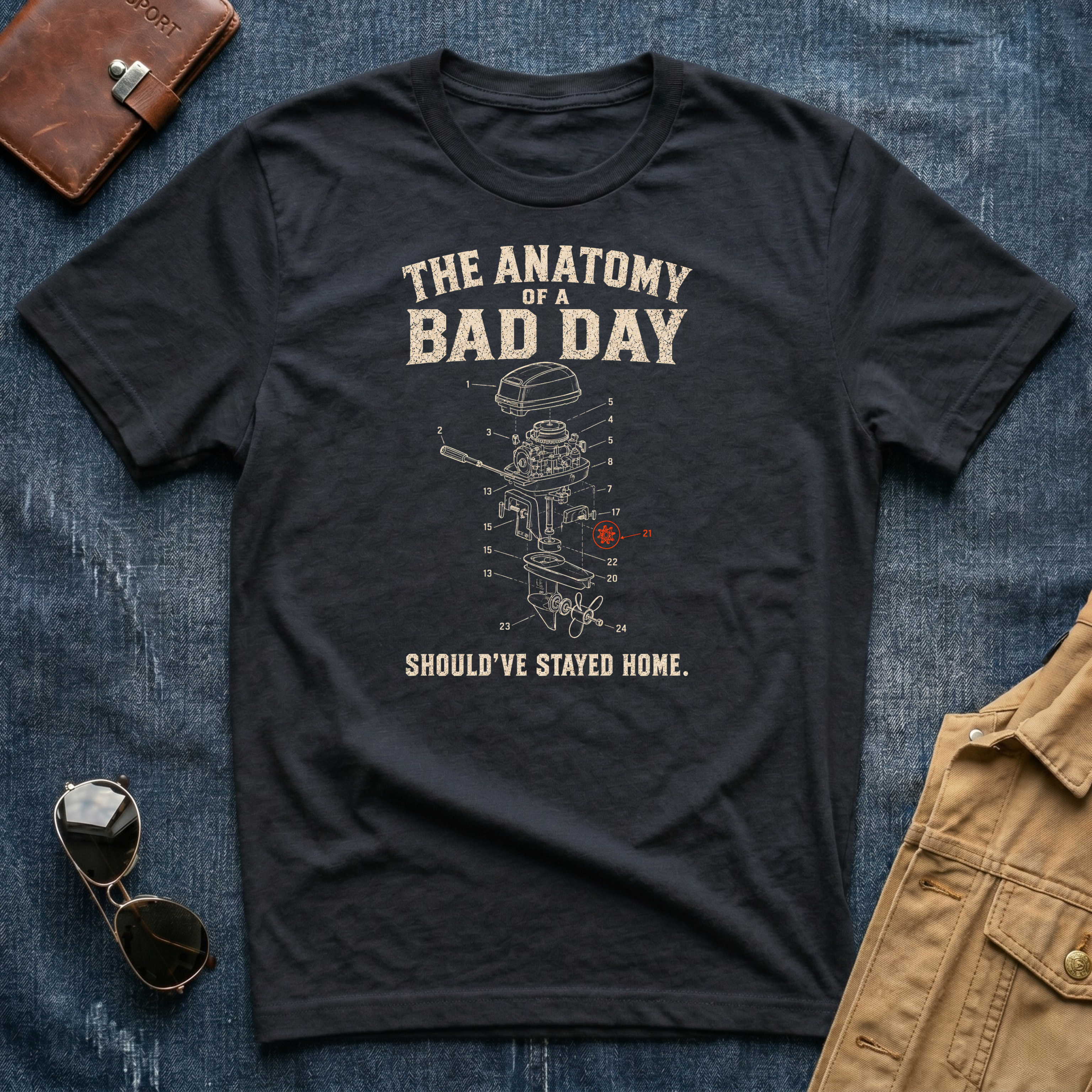 The Anatomy of a Bad Day Red Gear T‑Shirt