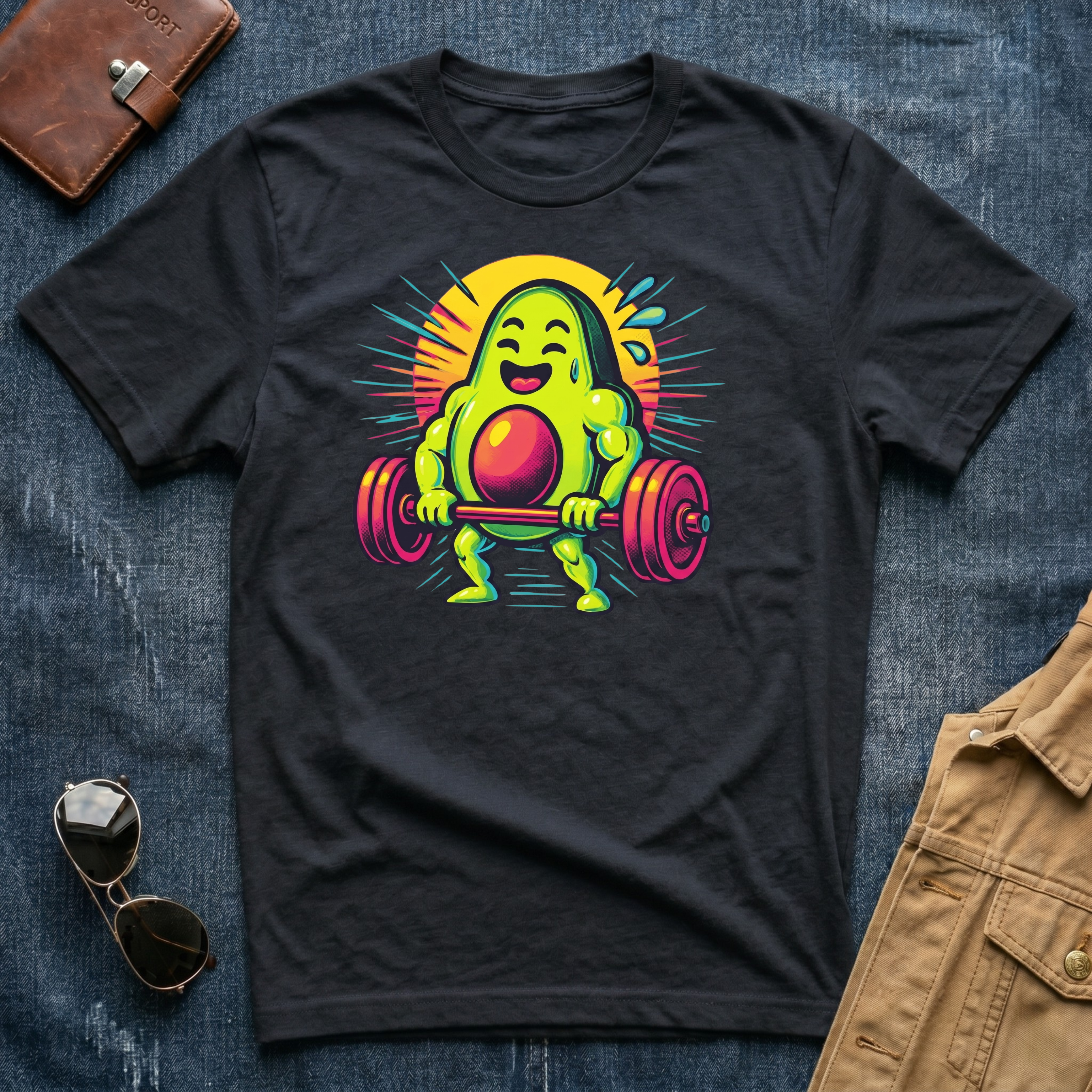 Cheerful Weightlifting Blob T-Shirt