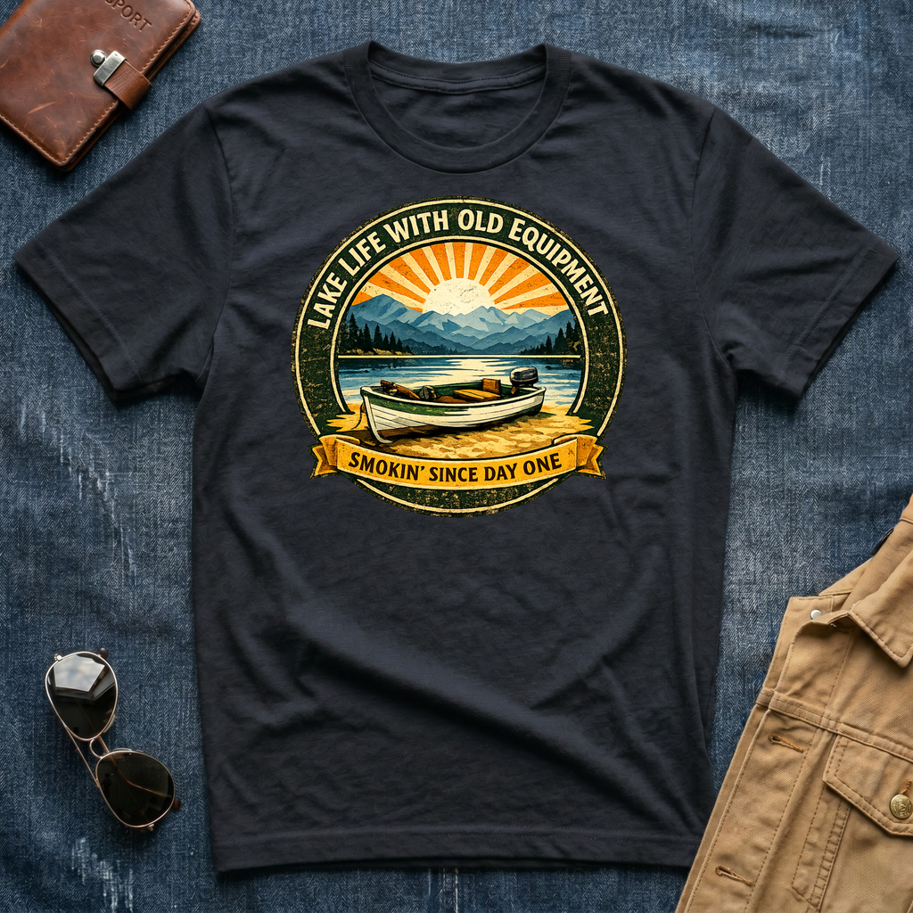 Lake Life With Old Equipment T-Shirt