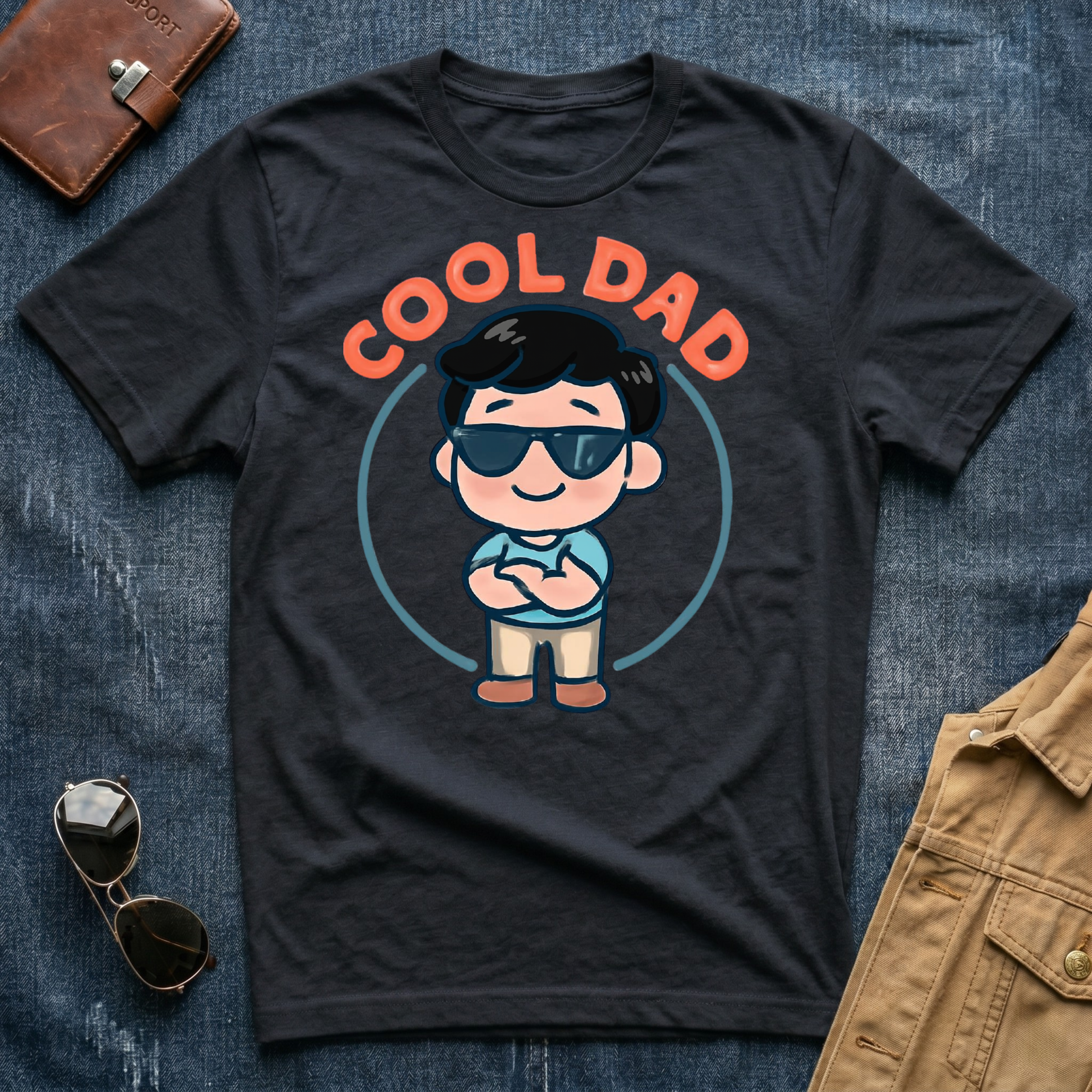 Anime Cool Dad Black T-Shirt