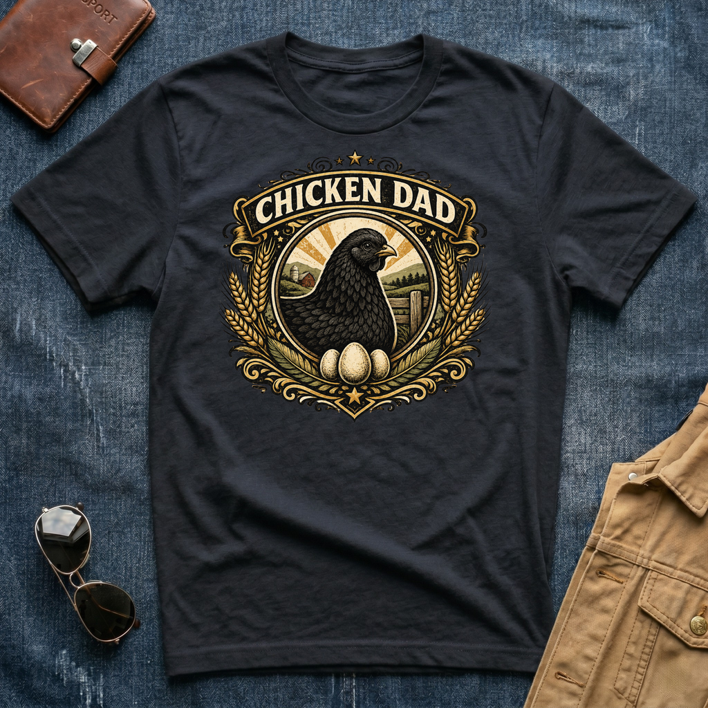 Chicken Dad Black T-Shirt