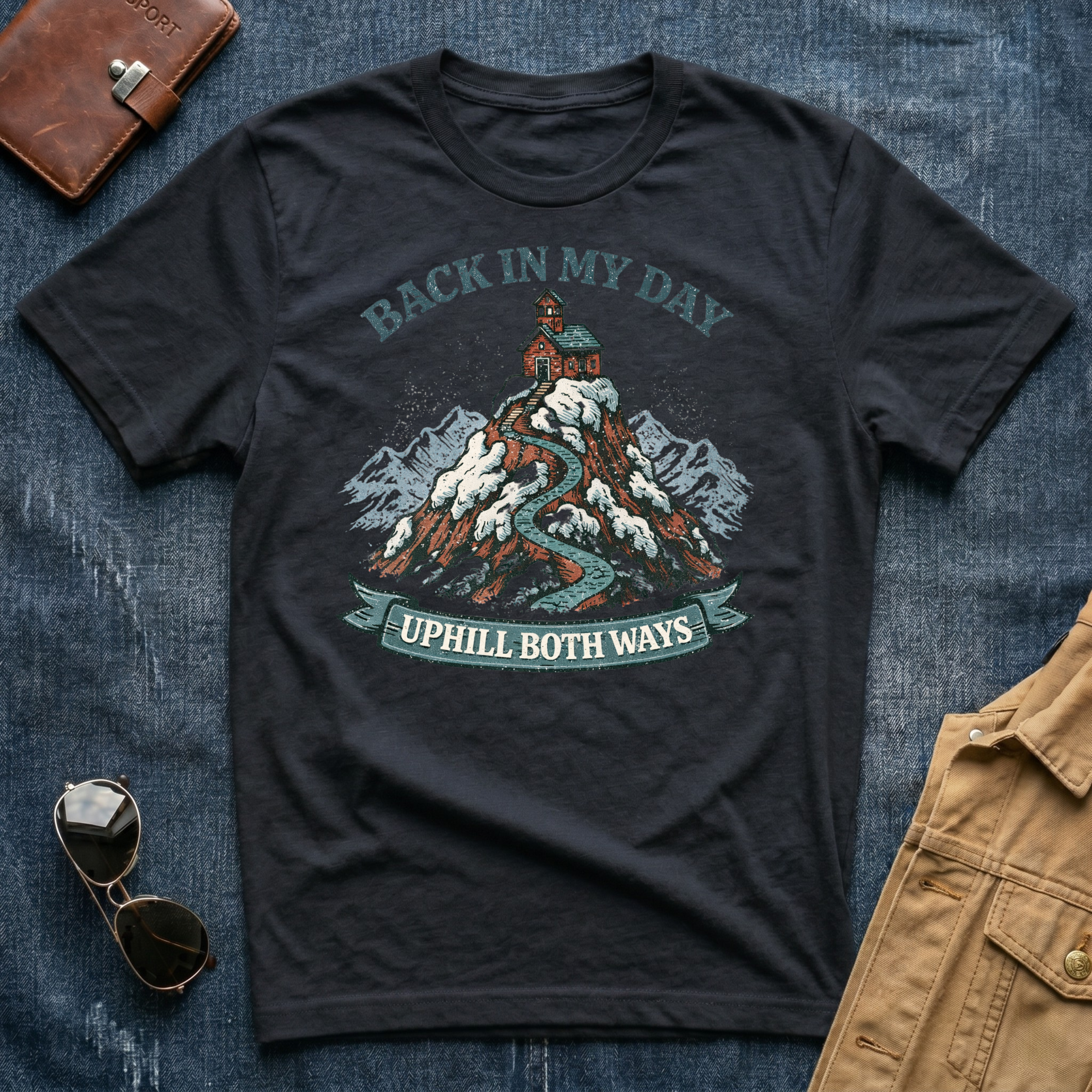 Back In My Day Uphill Both Ways T Shirt