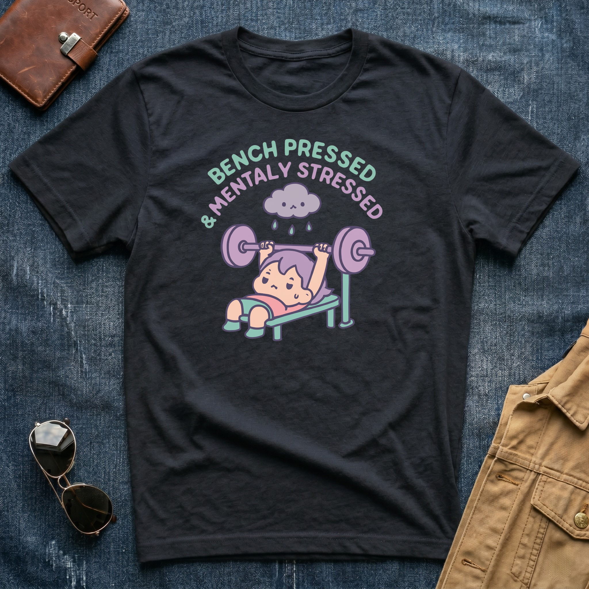 Bench Pressed Mentally Stressed T-Shirt