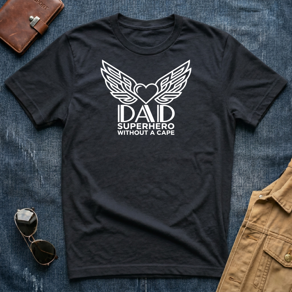 Dad Superhero White T-Shirt