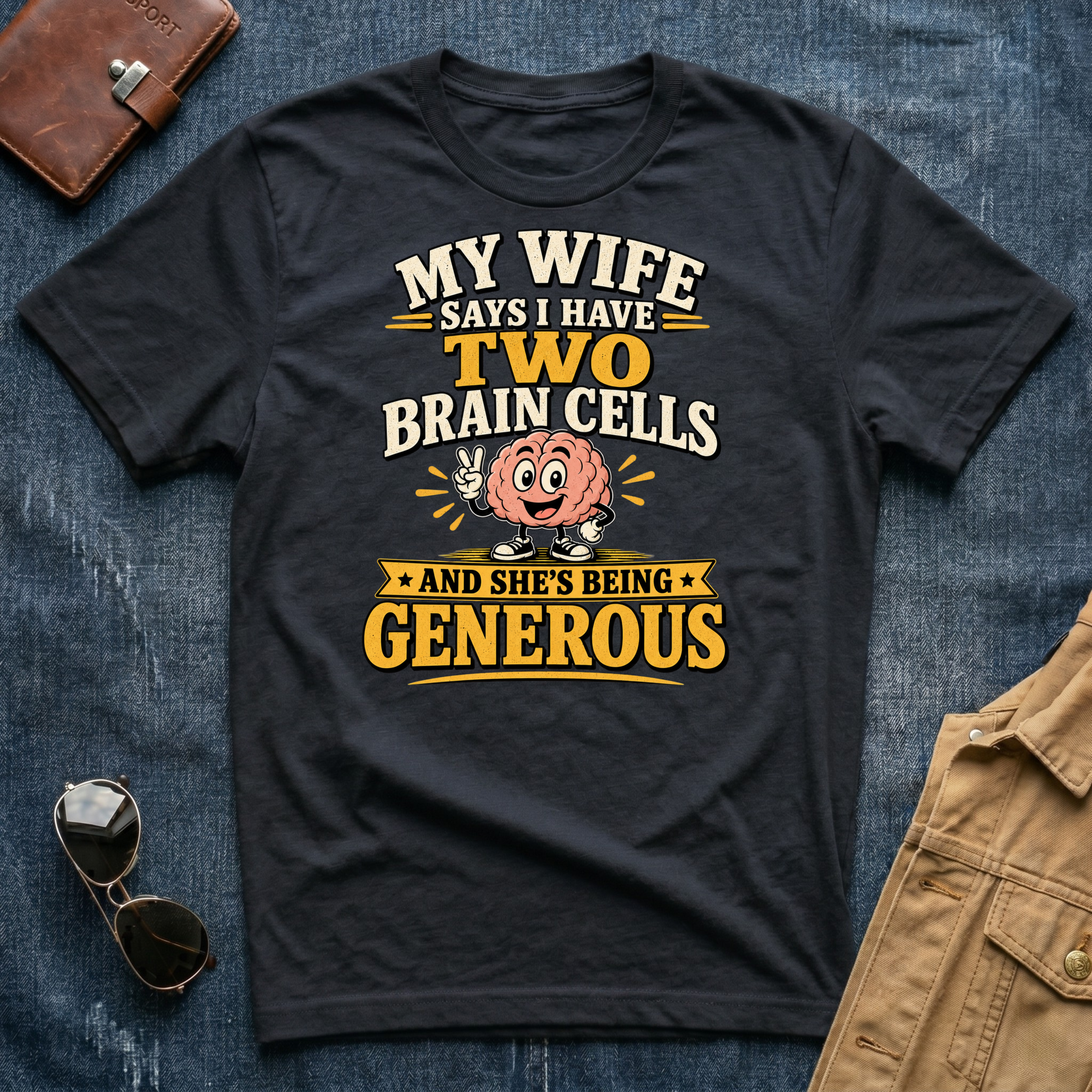 My Wife Says I Have Two Brain Cells T‑Shirt