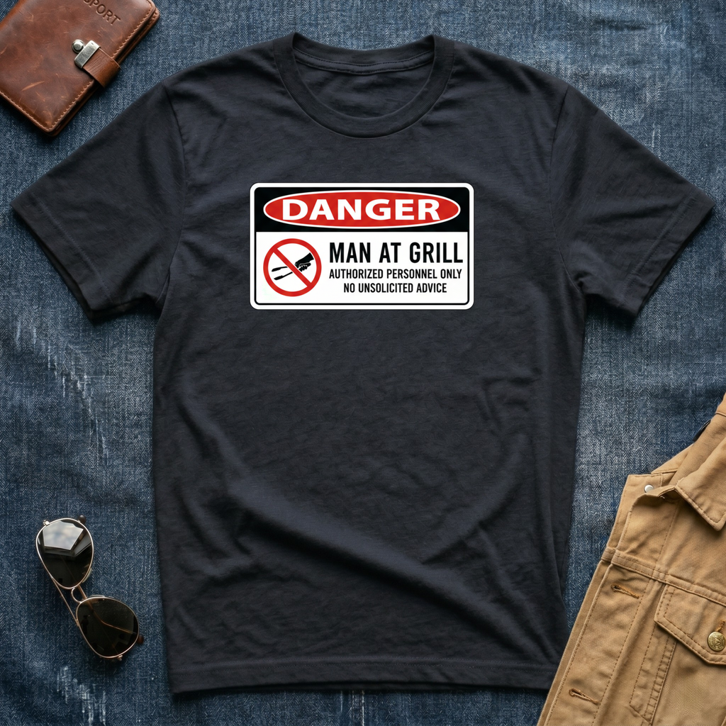 Danger Man at Grill T-Shirt