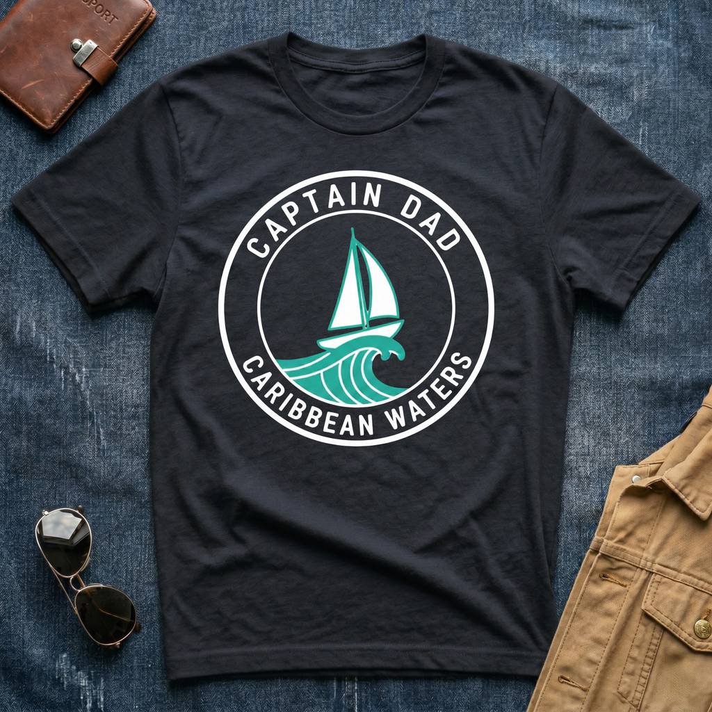 Captain Dad Caribbean Waters Blue T-Shirt