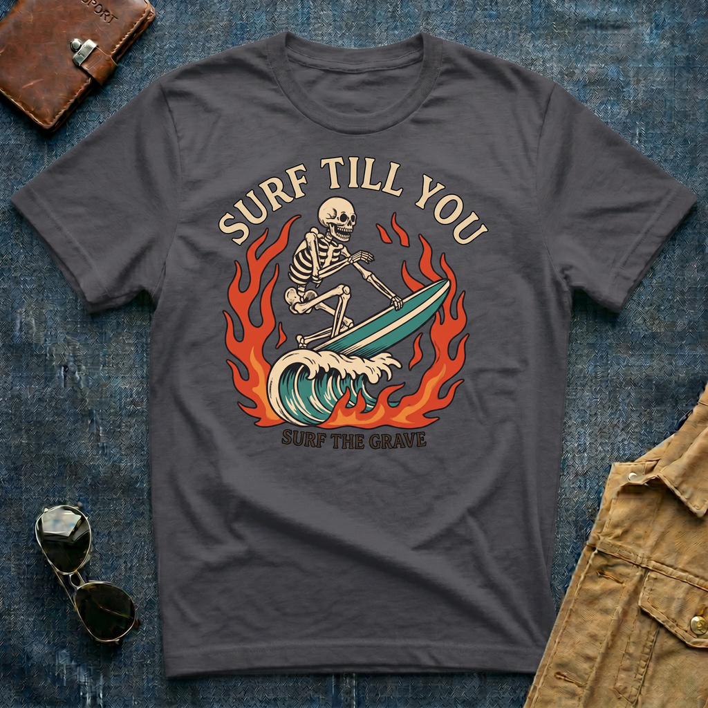 Surf Till You Surf The Grave T Shirt