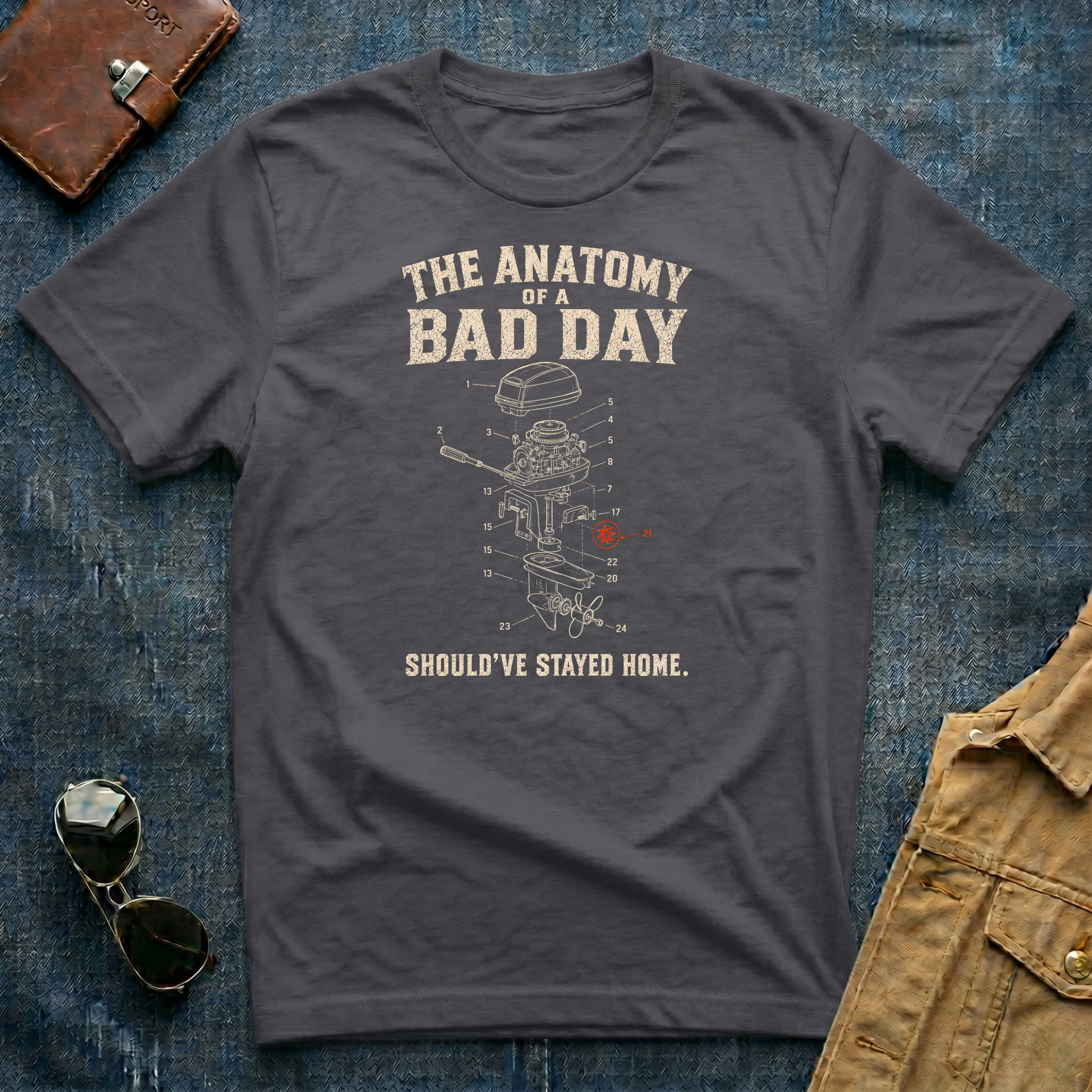 The Anatomy of a Bad Day Red Gear T‑Shirt