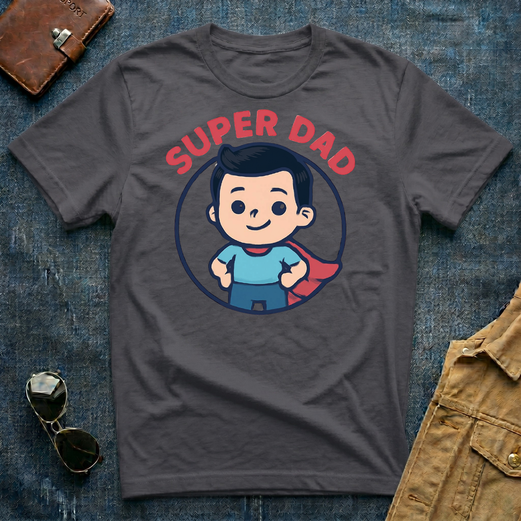 Anime Super Dad Black T-Shirt