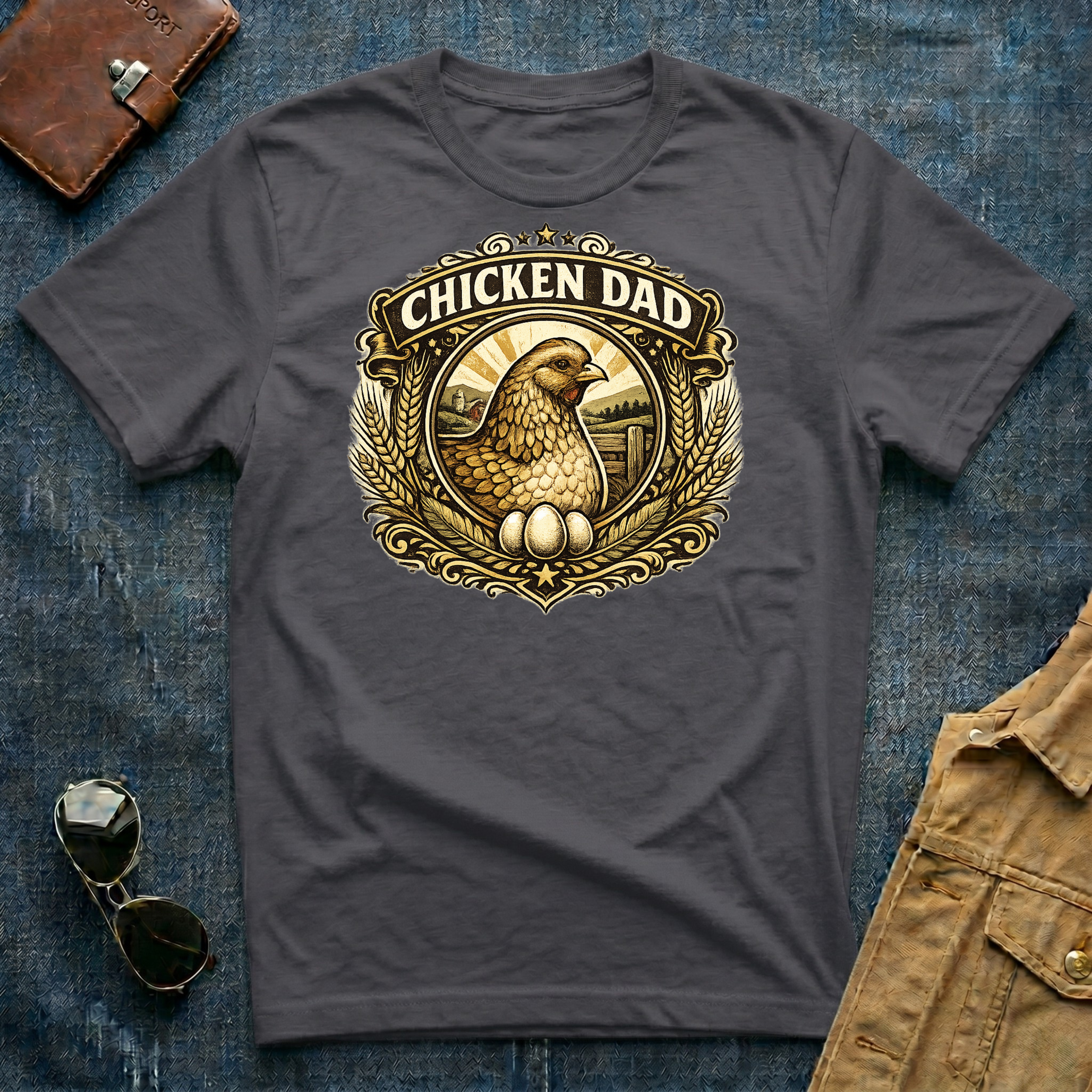 Chicken Dad Brown T-Shirt