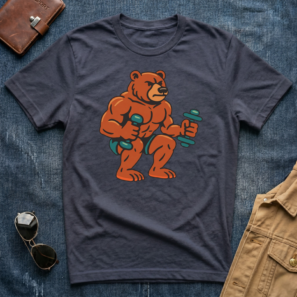 Bear Lifting Weights T-Shirt