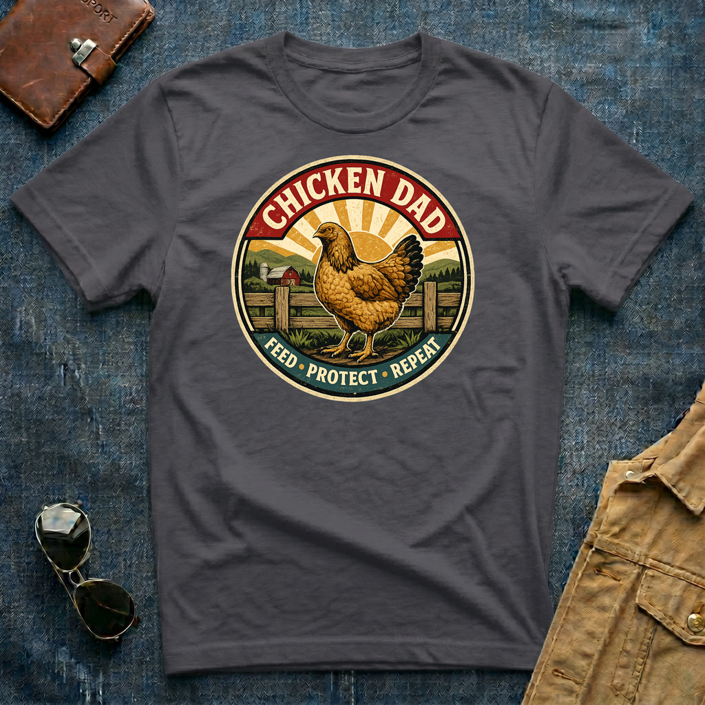 Chicken Dad Feed Protect Repeat T‑Shirt