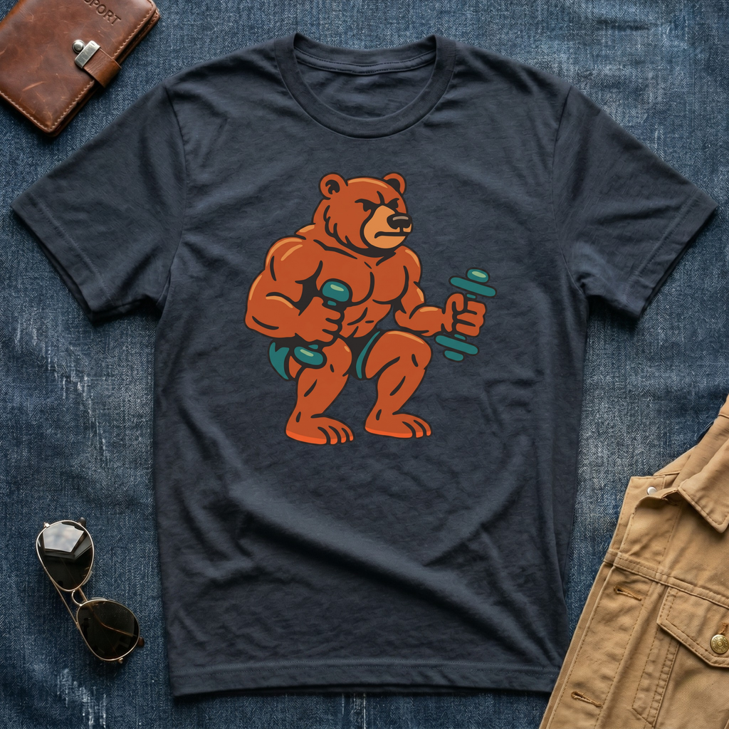 Bear Lifting Weights T-Shirt