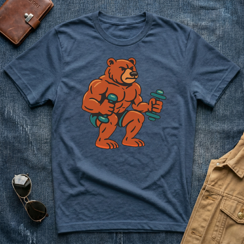 Bear Lifting Weights T-Shirt
