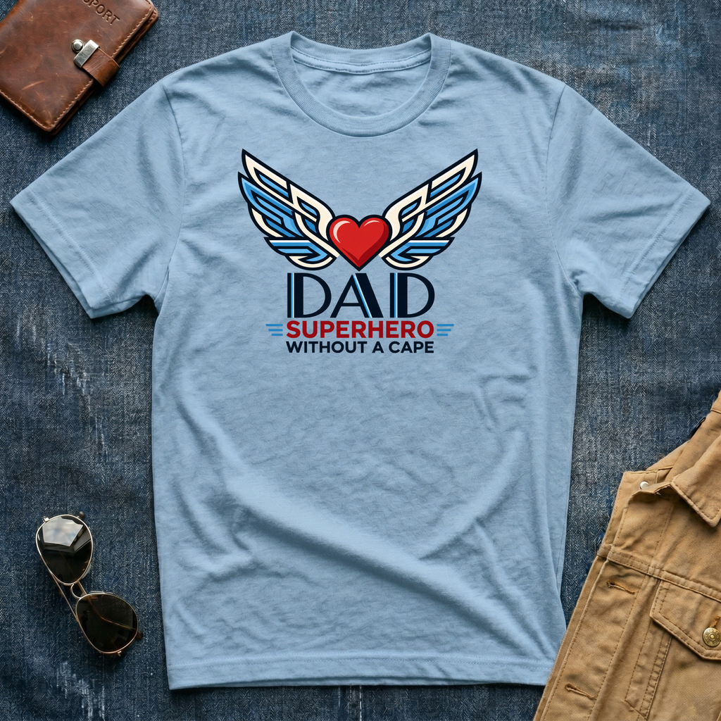 Dad Superhero Red White Blue T-Shirt