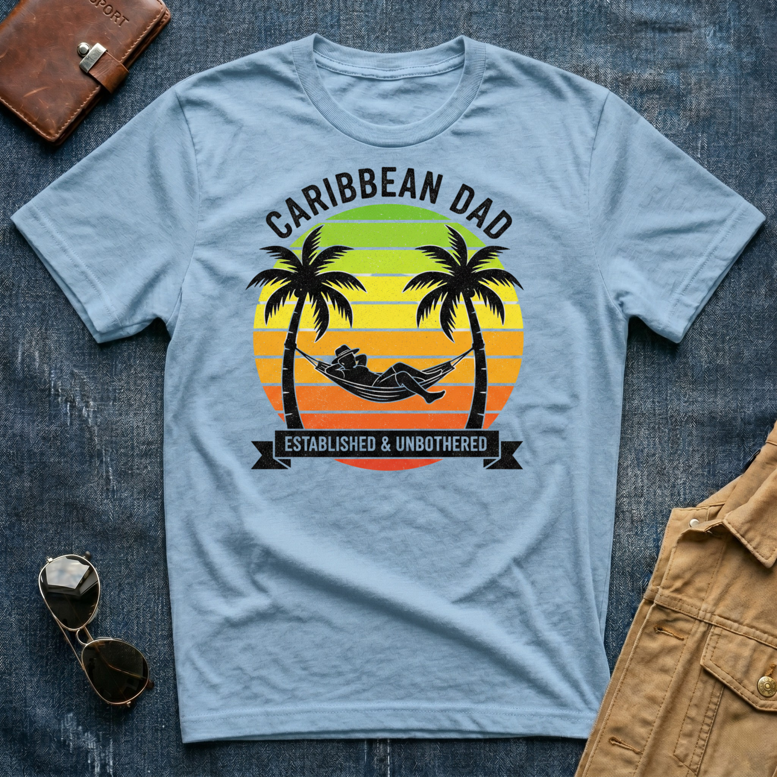 Caribbean Dad Established And Unbothered T Shirt