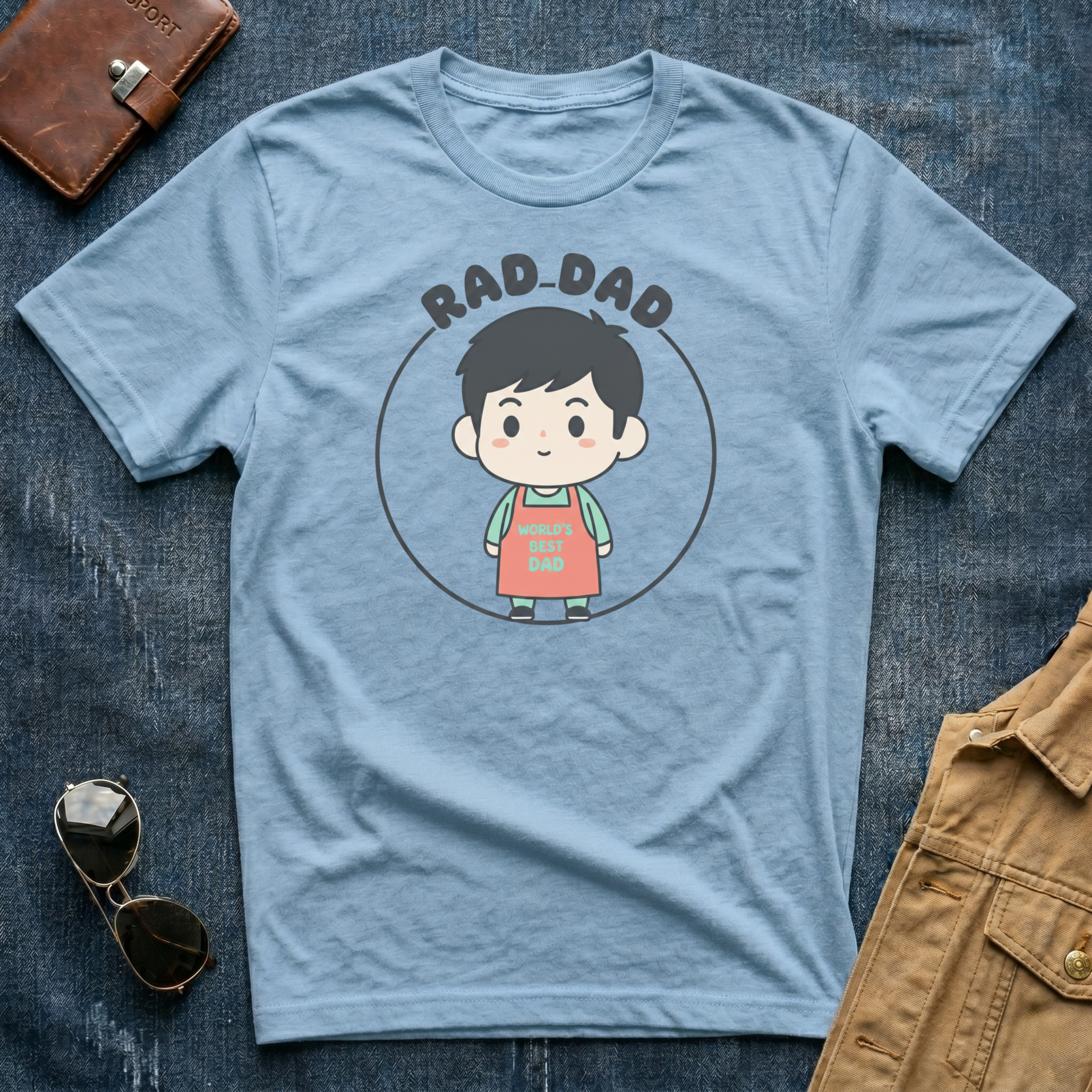 Rad Dad Anime Black Hair T Shirt