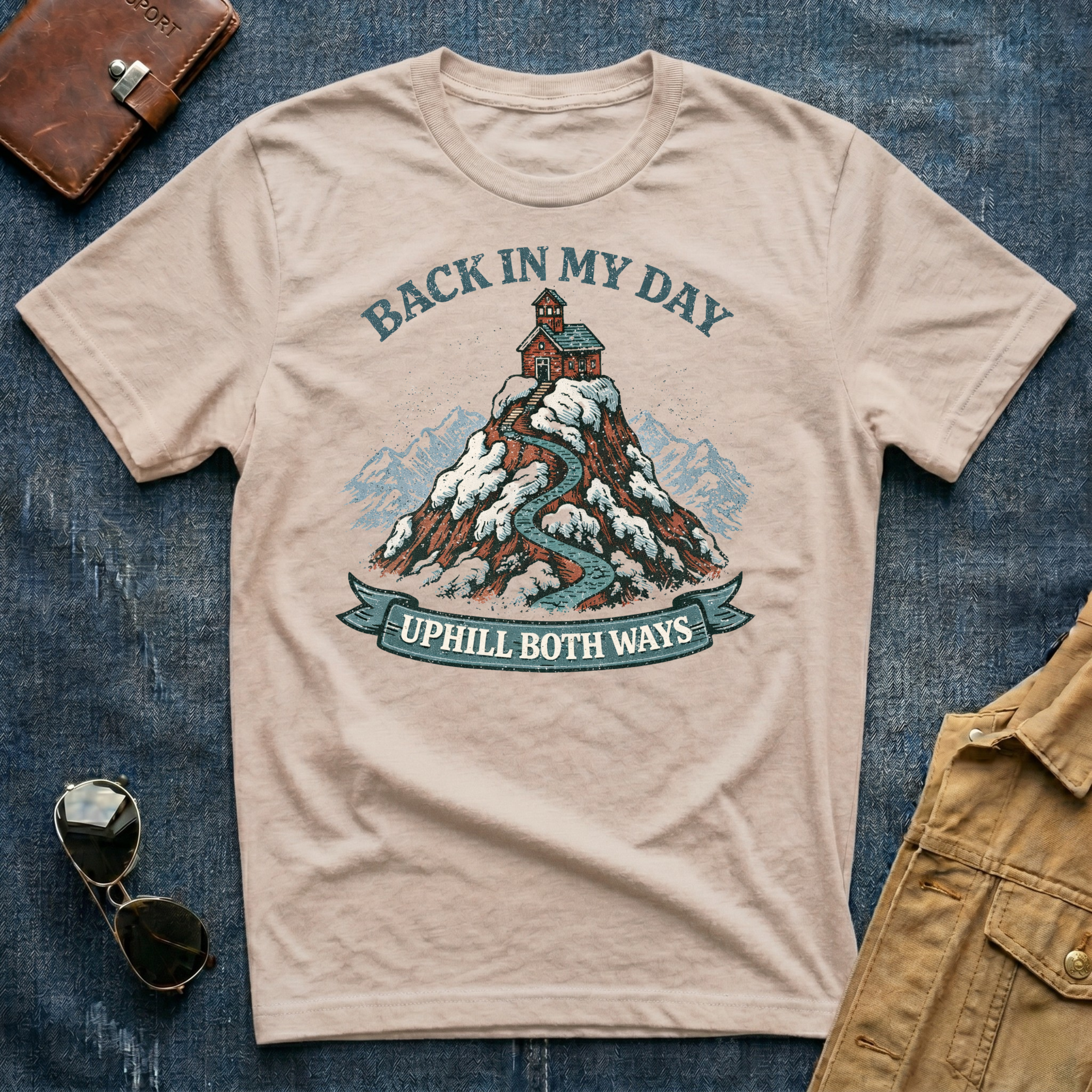 Back In My Day Uphill Both Ways T Shirt