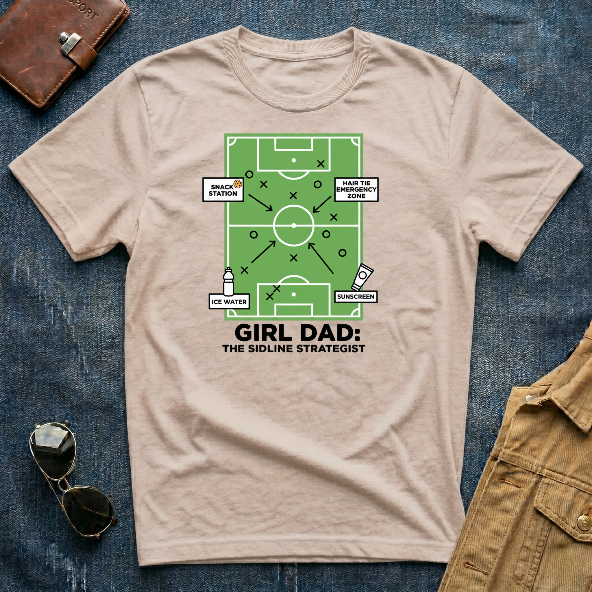 Girl Dad The Sideline Strategist T Shirt