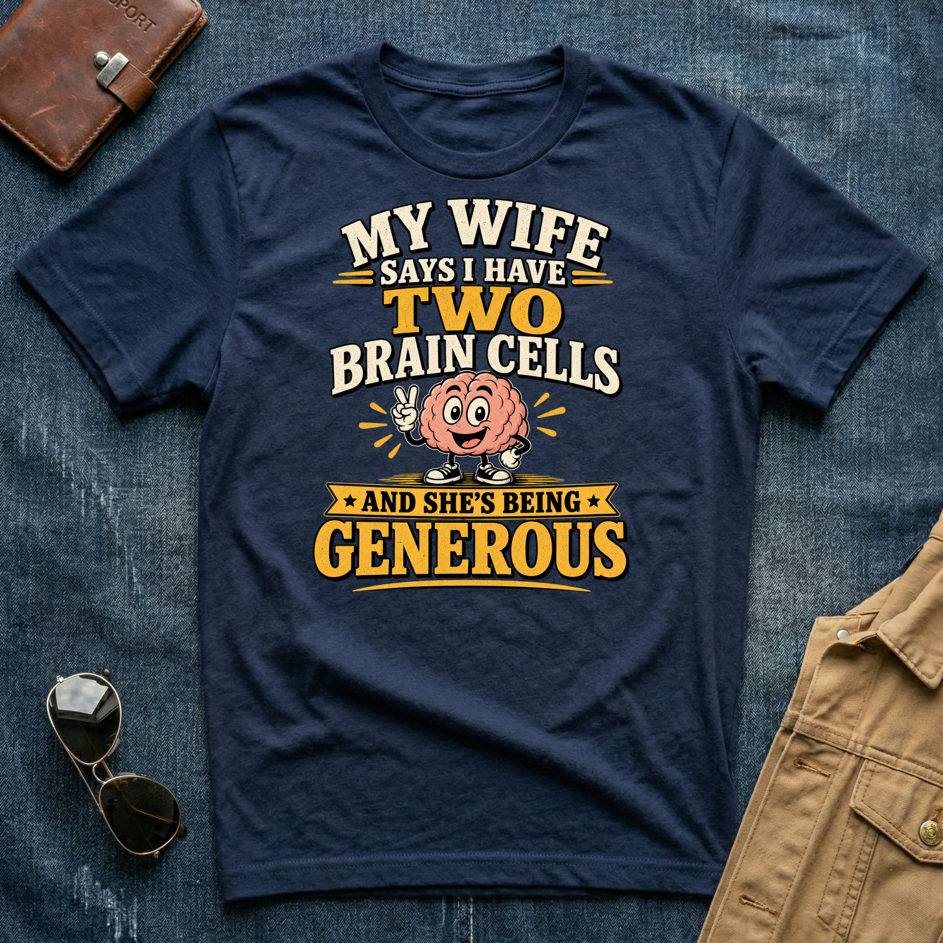 My Wife Says I Have Two Brain Cells T‑Shirt