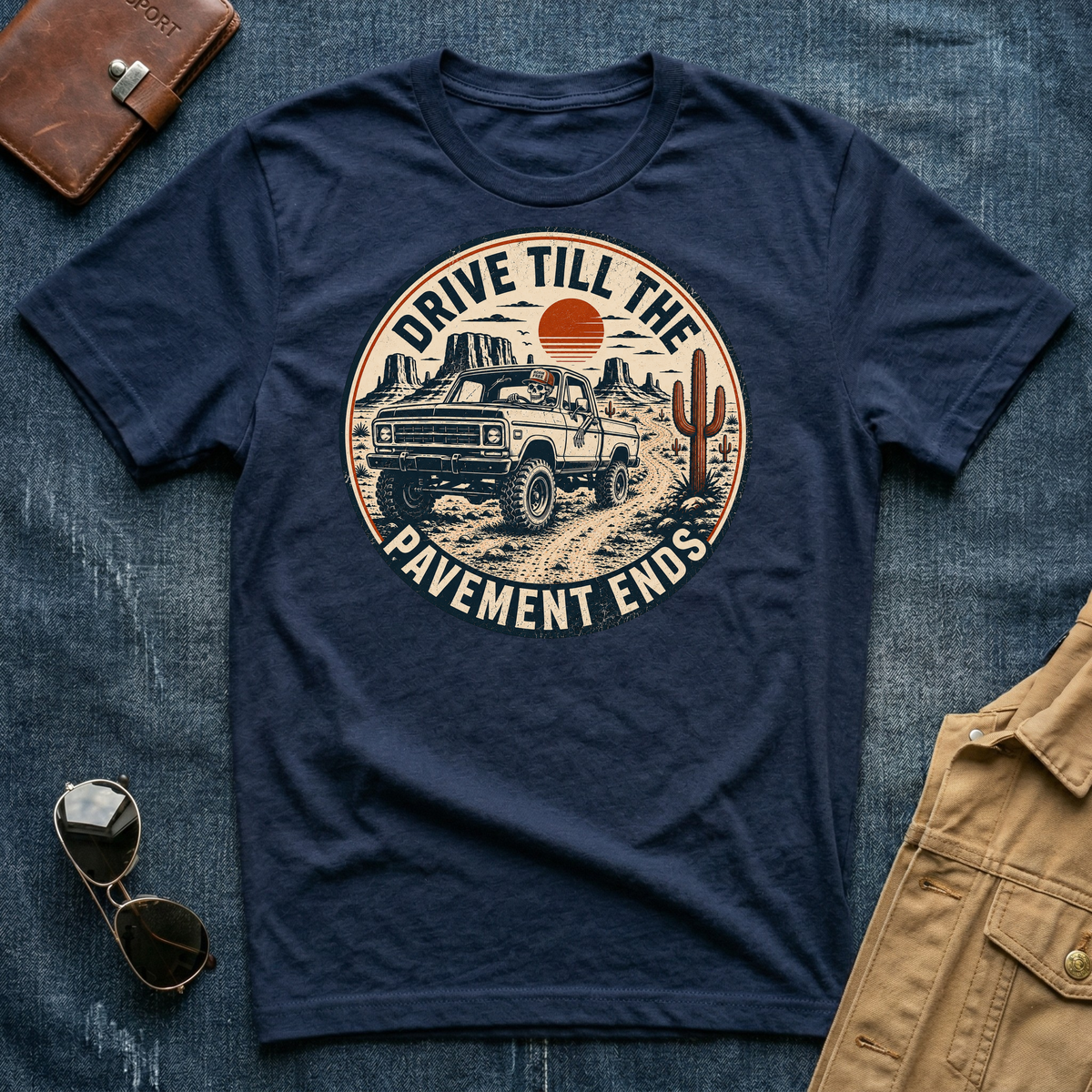 Drive Till The Pavement Ends Skeleton T‑Shirt