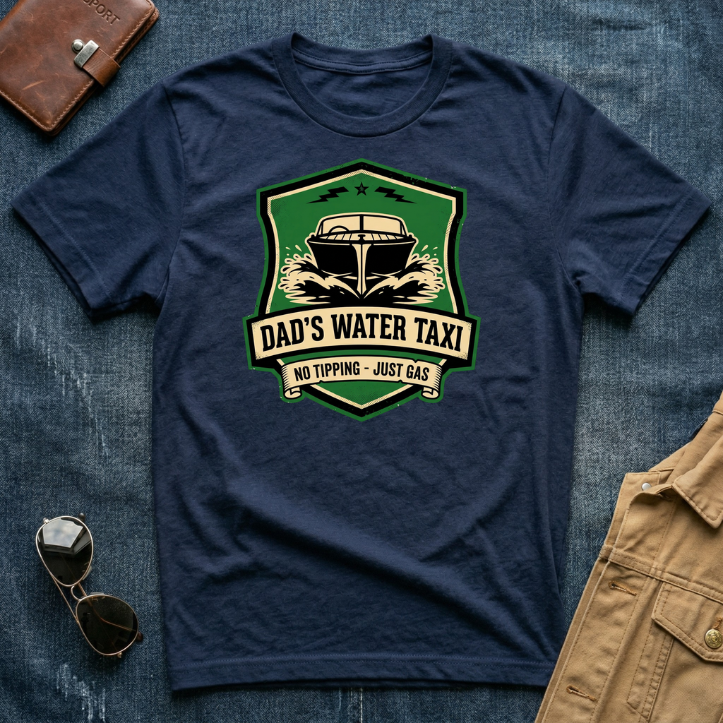 Dad’s Water Taxi No Tipping T Shirt