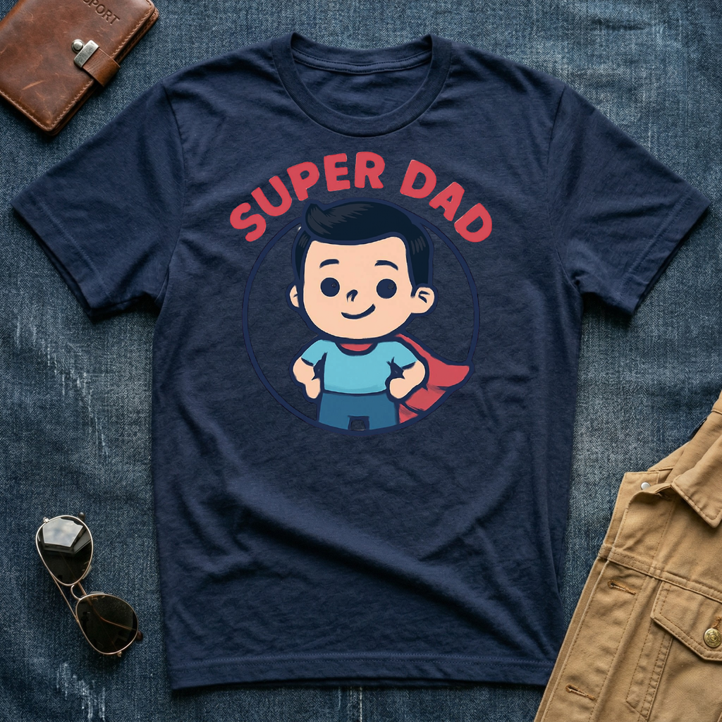 Anime Super Dad Black T-Shirt