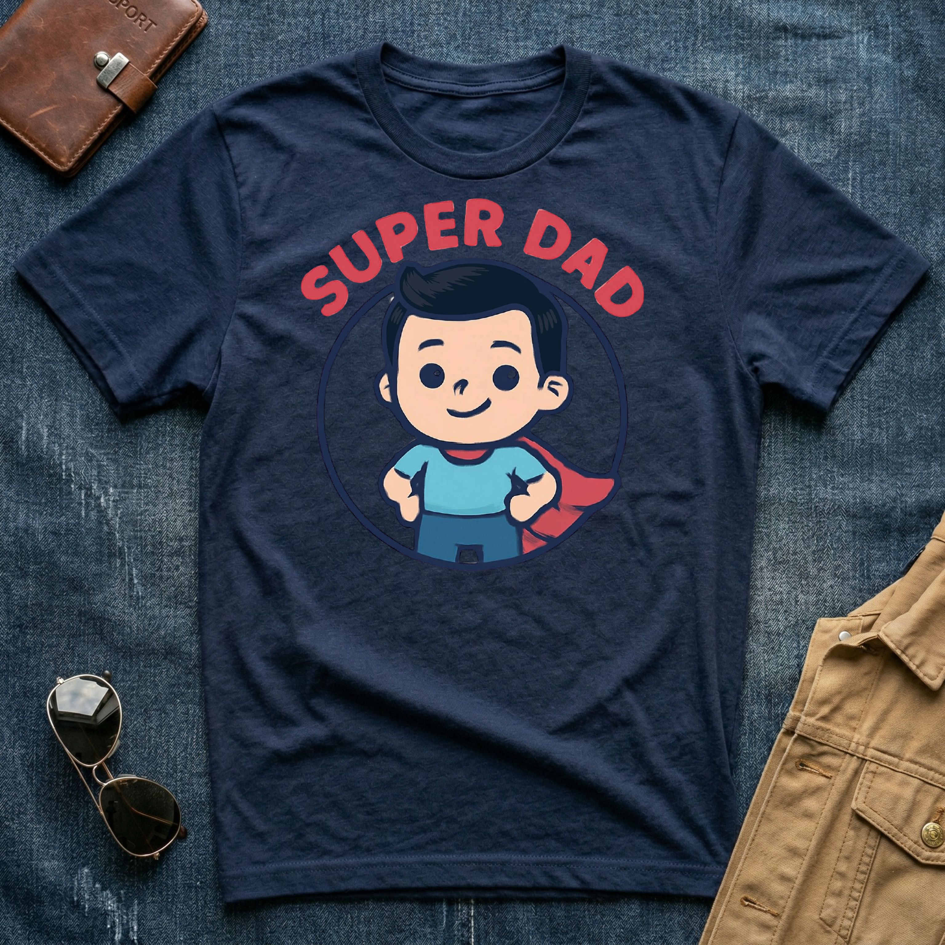 Anime Super Dad Black T-Shirt