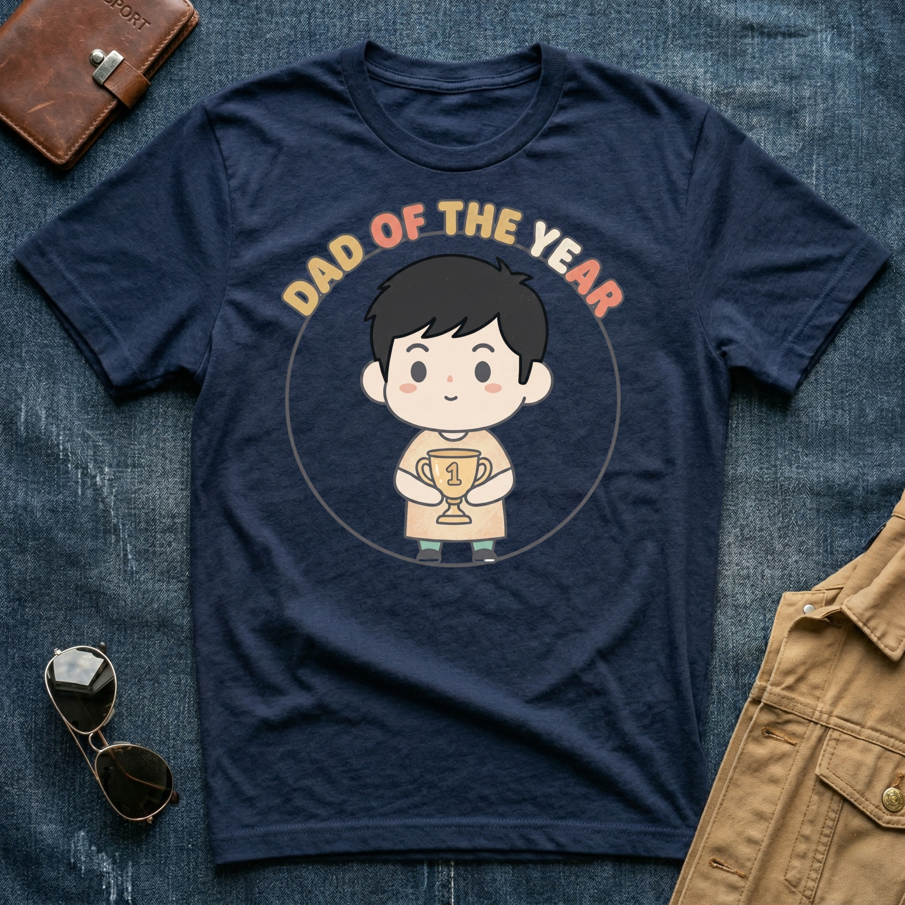 Dad of the Year Black T-Shirt