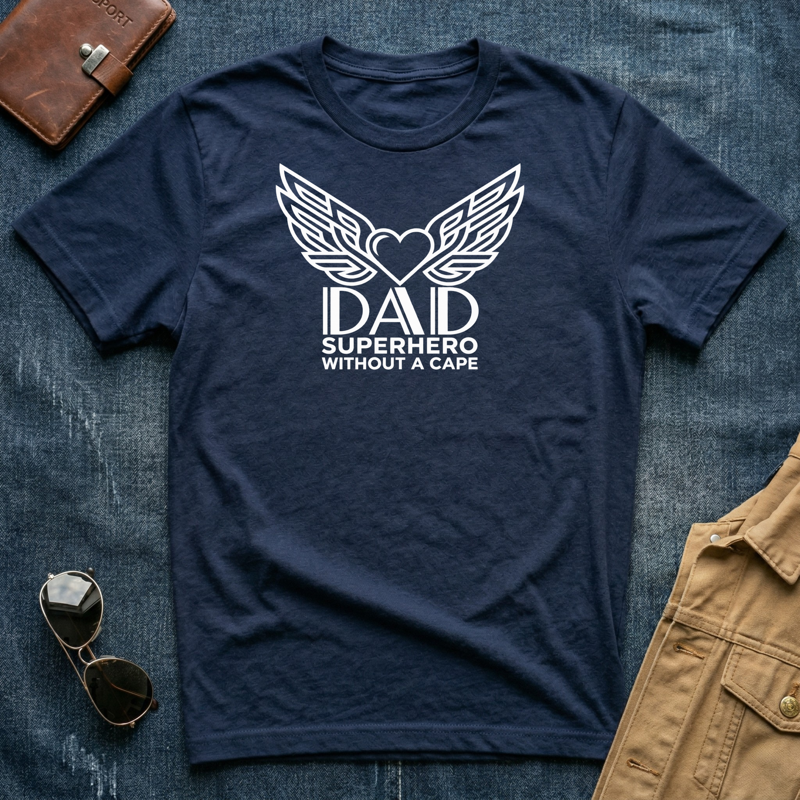 Dad Superhero White T-Shirt