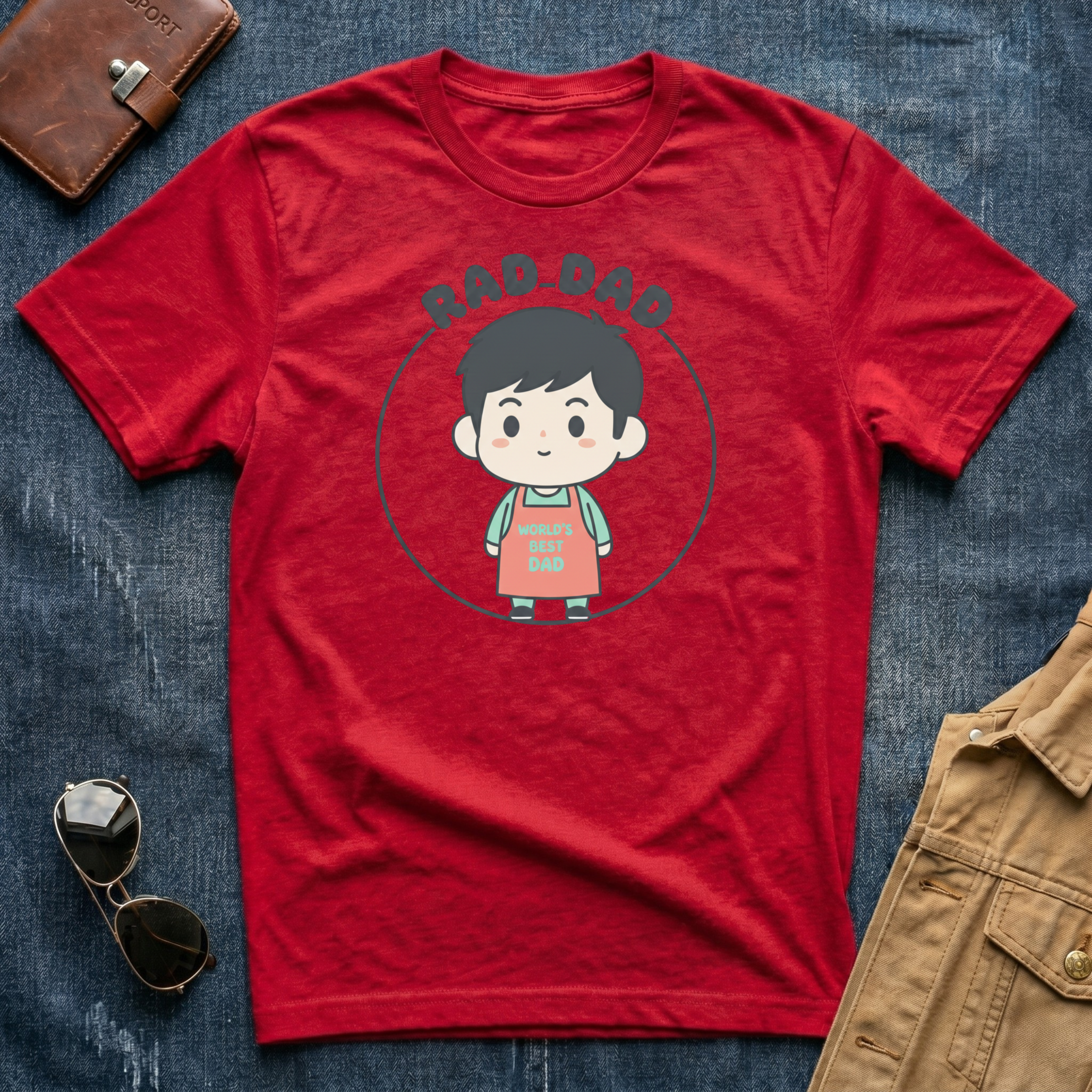 Rad Dad Anime Black Hair T Shirt