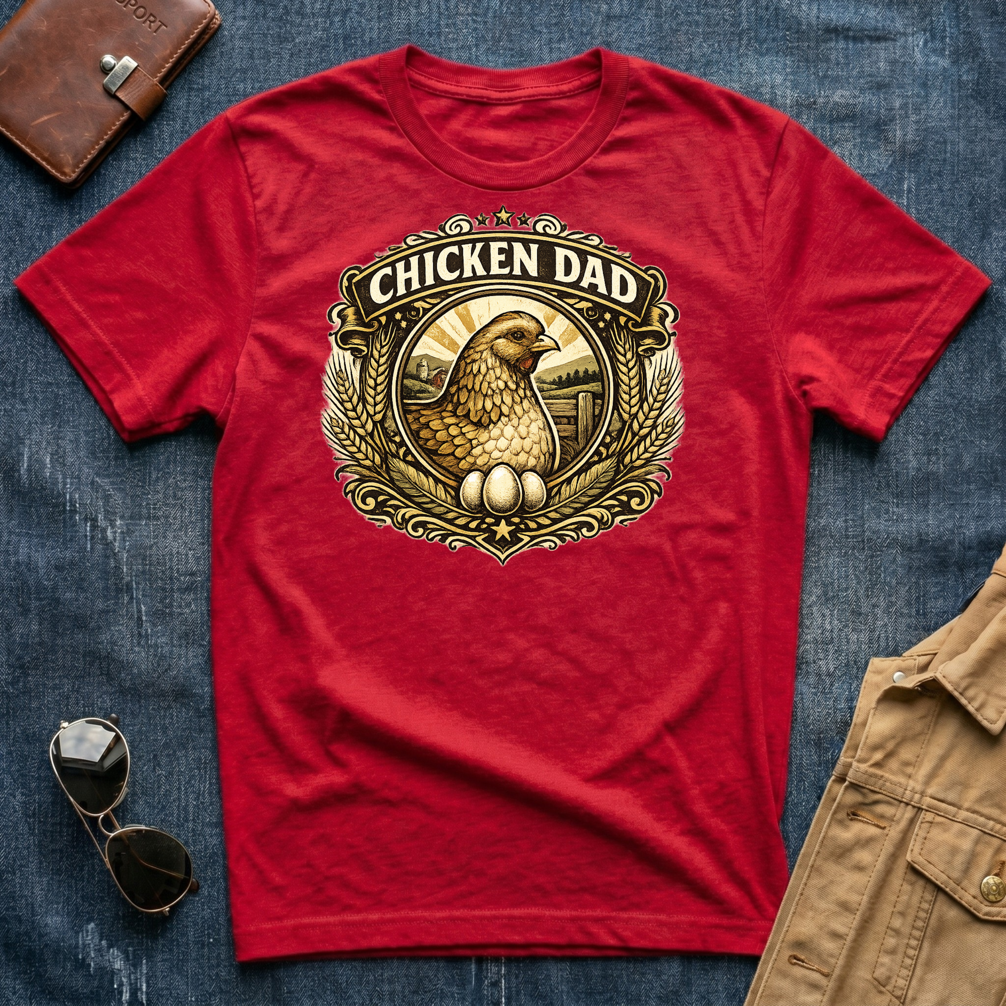 Chicken Dad Brown T-Shirt
