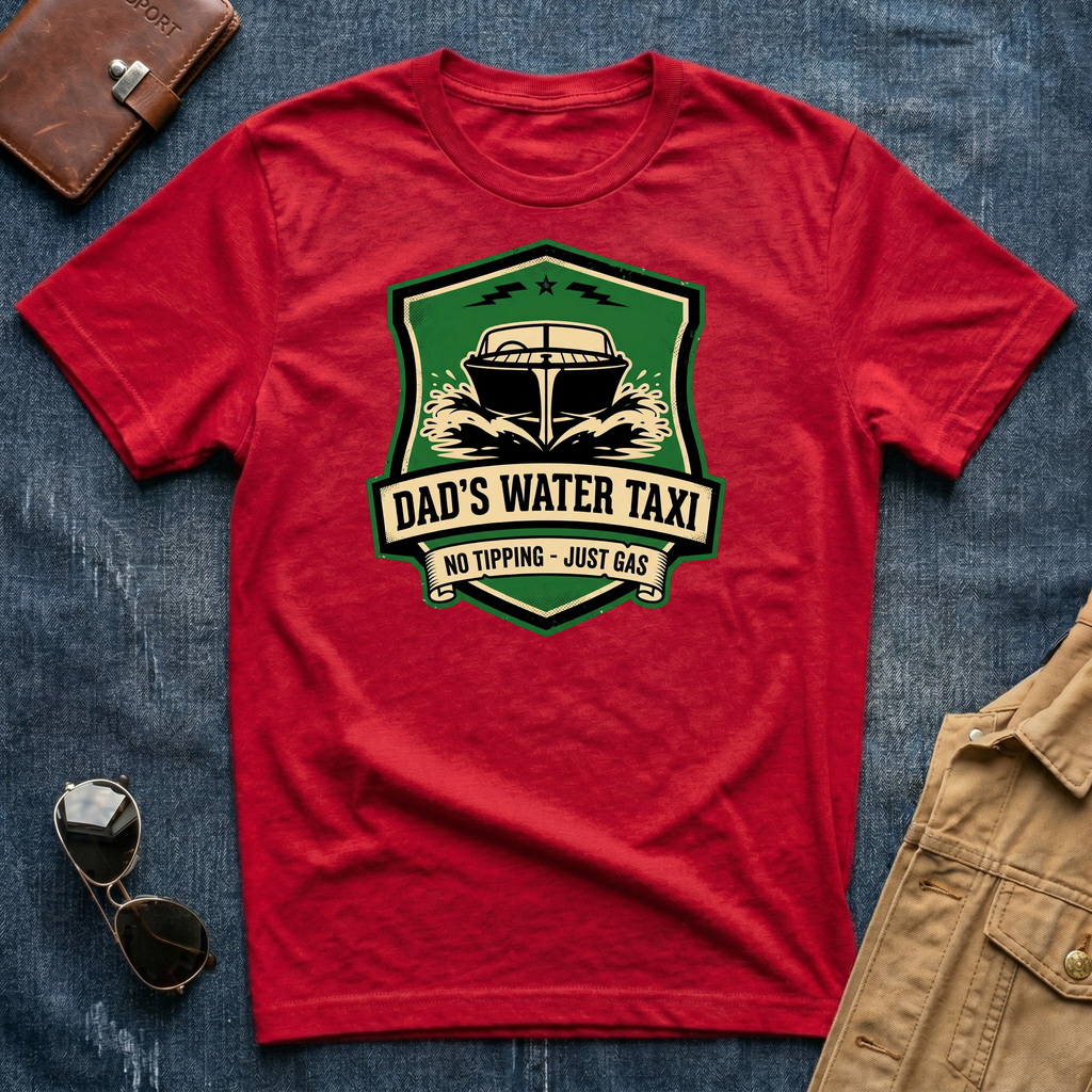Dad’s Water Taxi No Tipping T Shirt