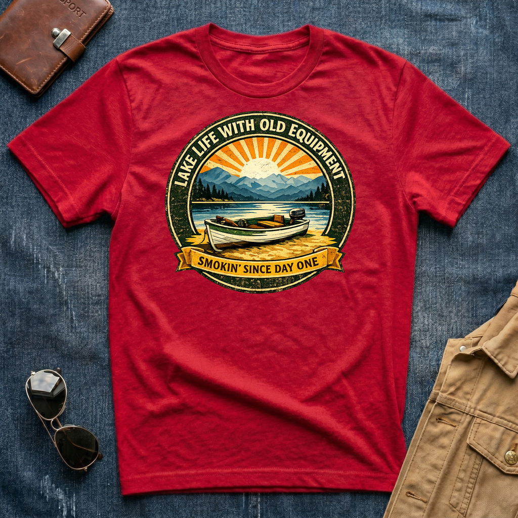 Lake Life With Old Equipment T-Shirt