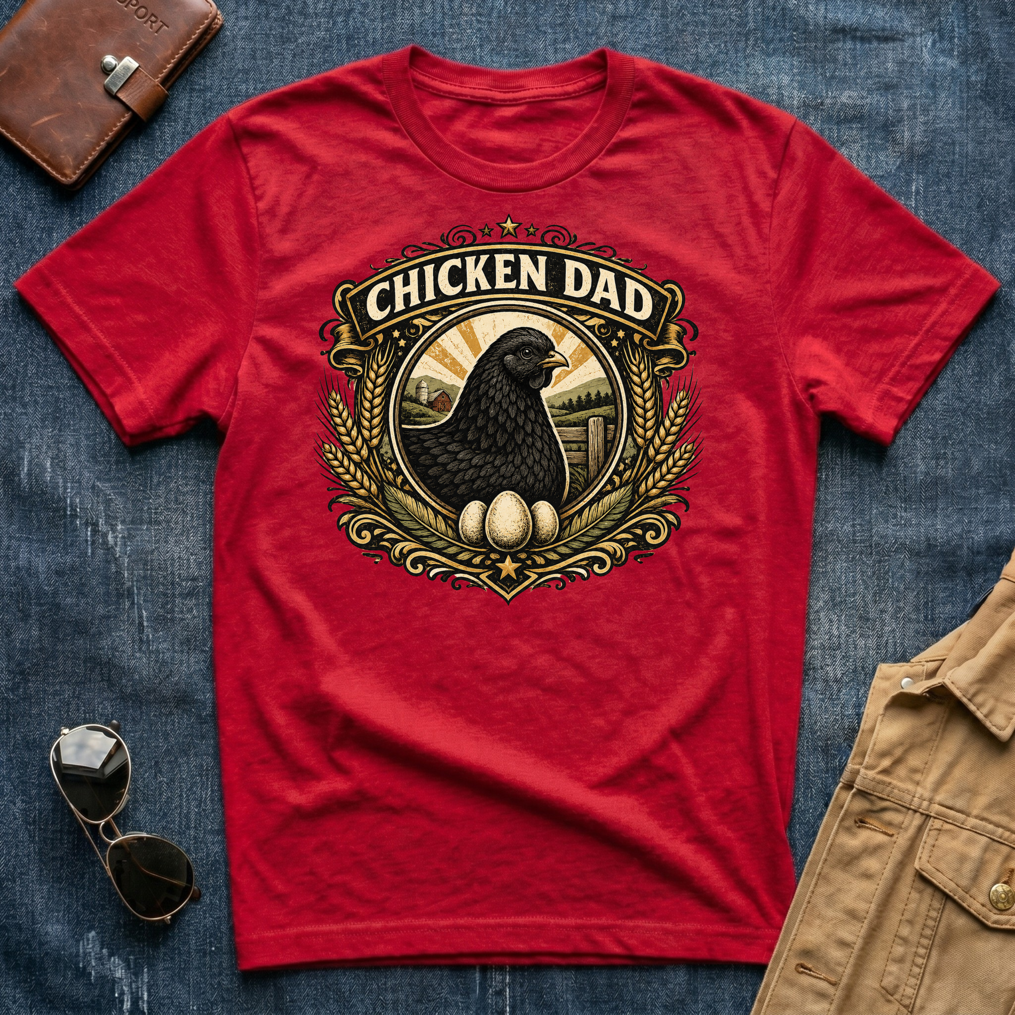 Chicken Dad Black T-Shirt