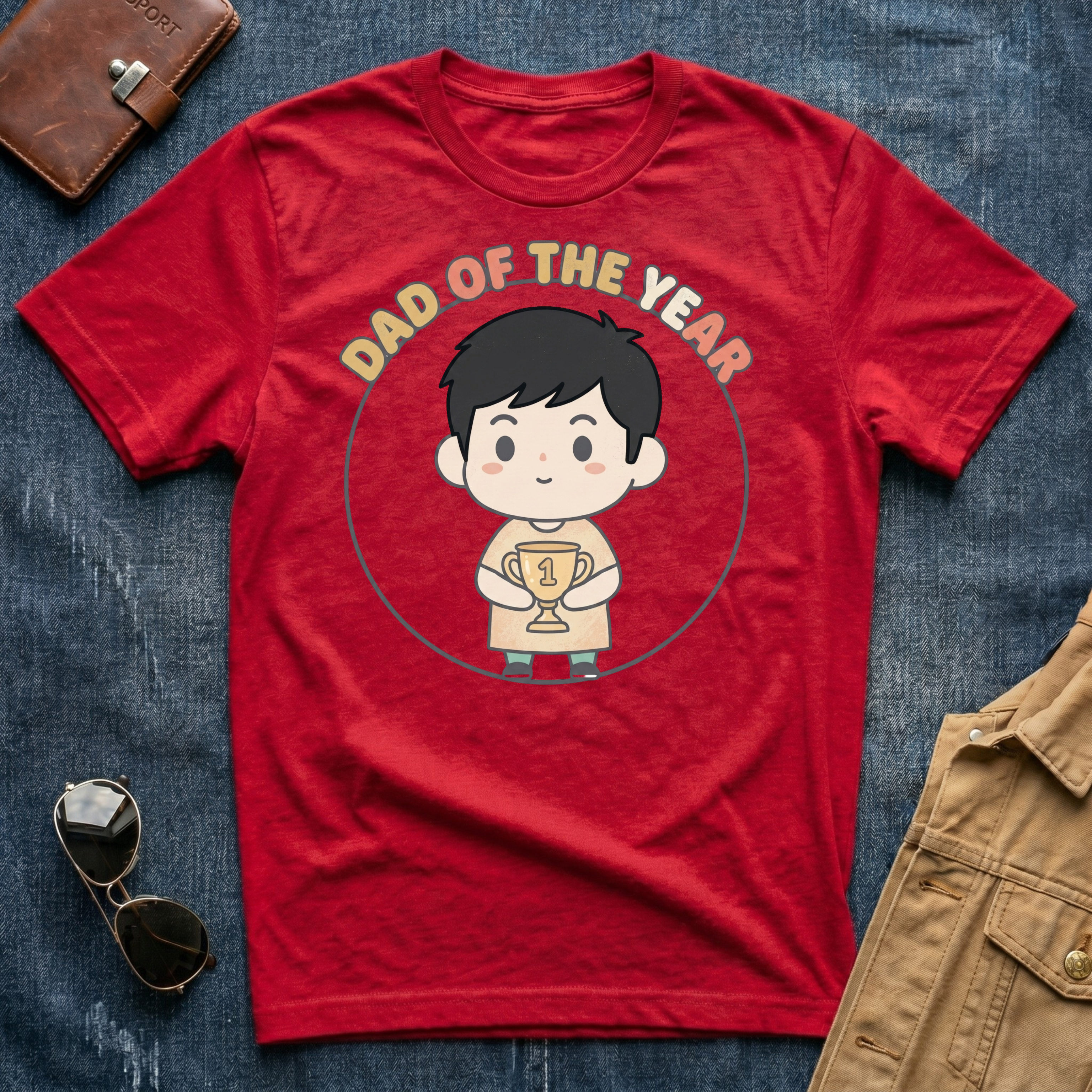 Dad of the Year Black T-Shirt