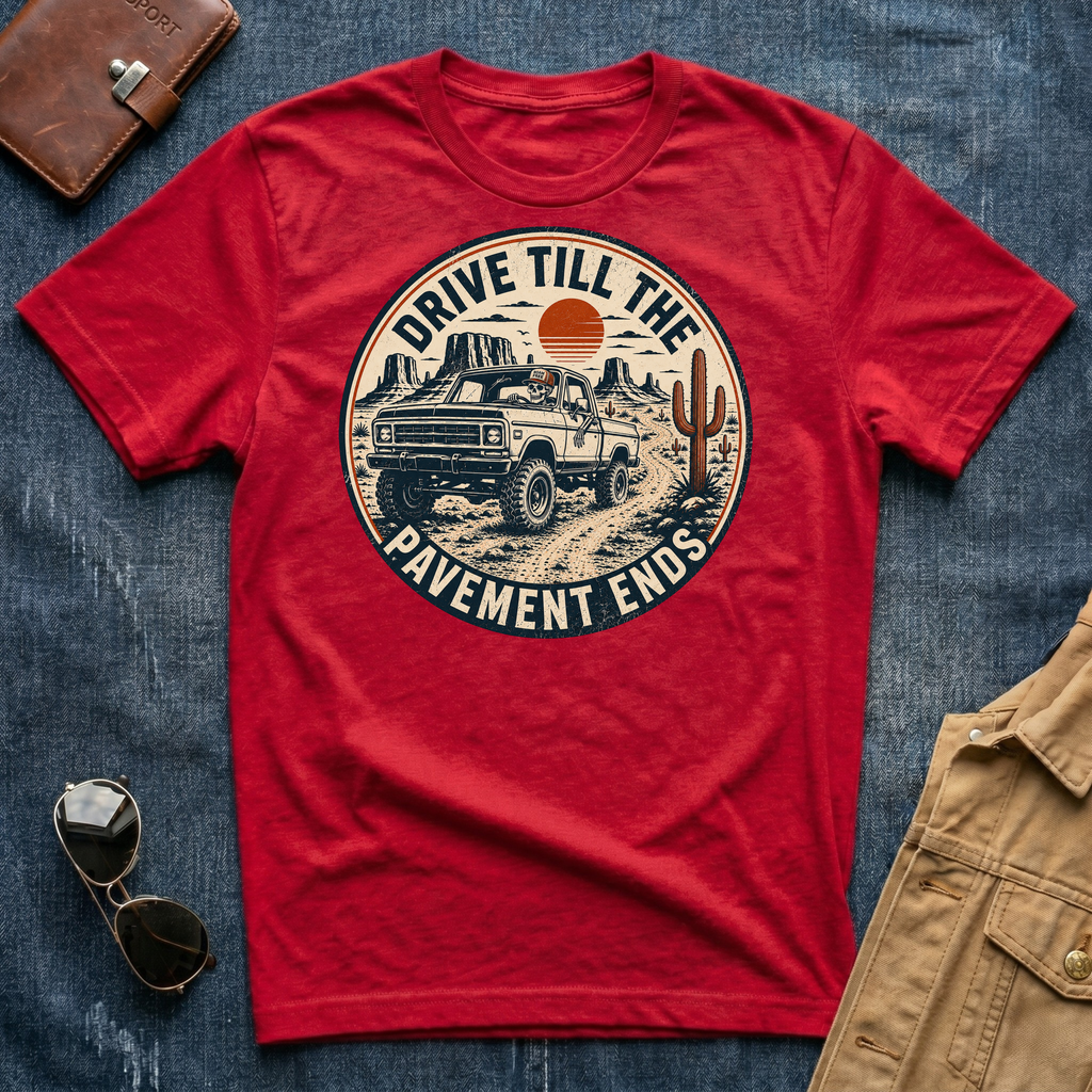 Drive Till The Pavement Ends Skeleton T‑Shirt
